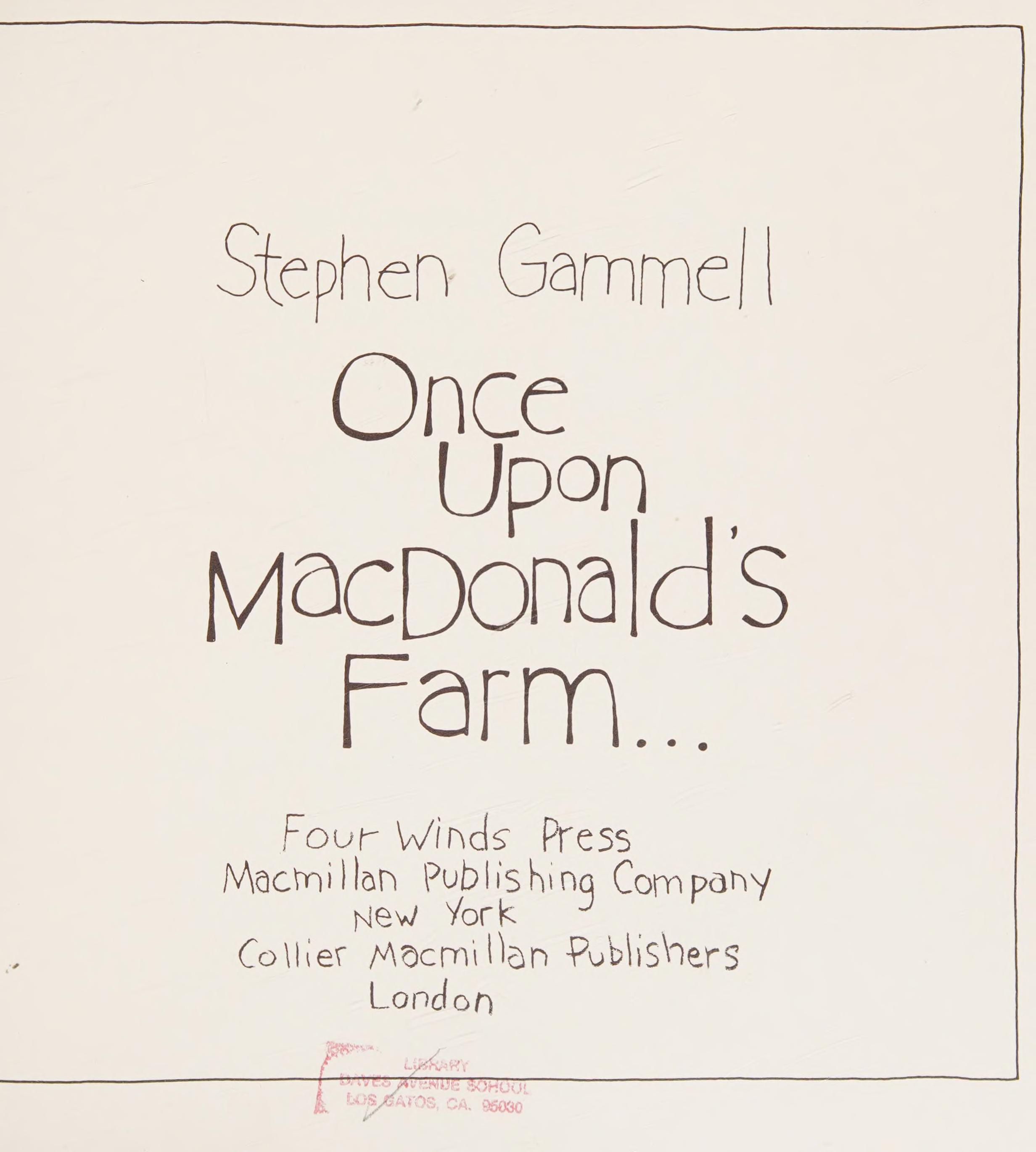 Once Upon MacDonald's Farm