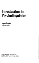 Introduction to Psycholinguistics