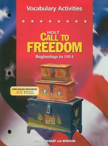 Holt Call to Freedom Vocabulary Activities