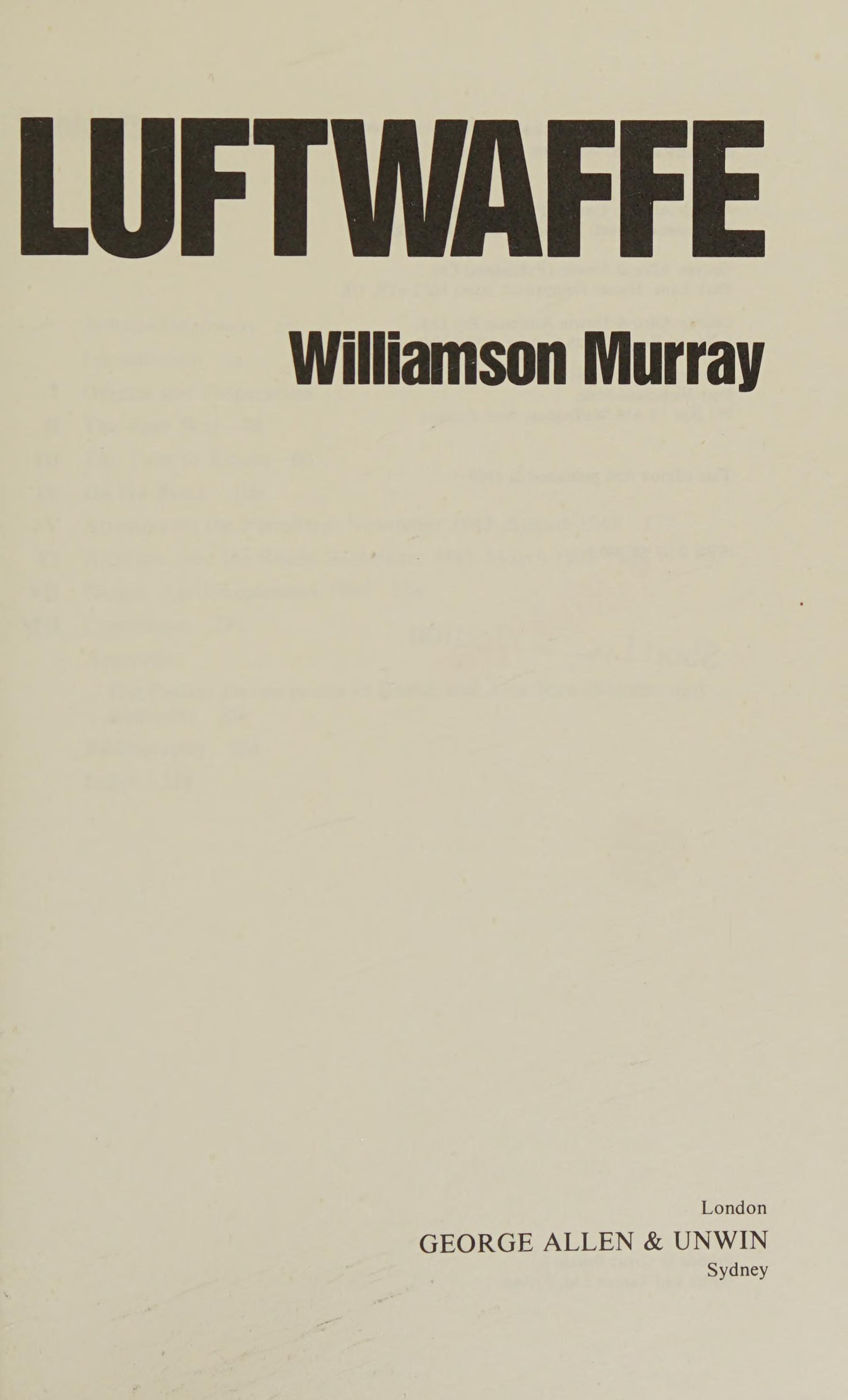 MURRAY W LUFTWAFFE