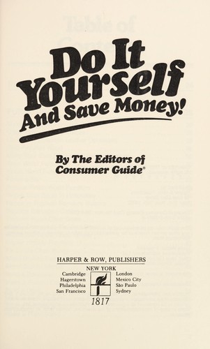 Do It Yourself And Save Money