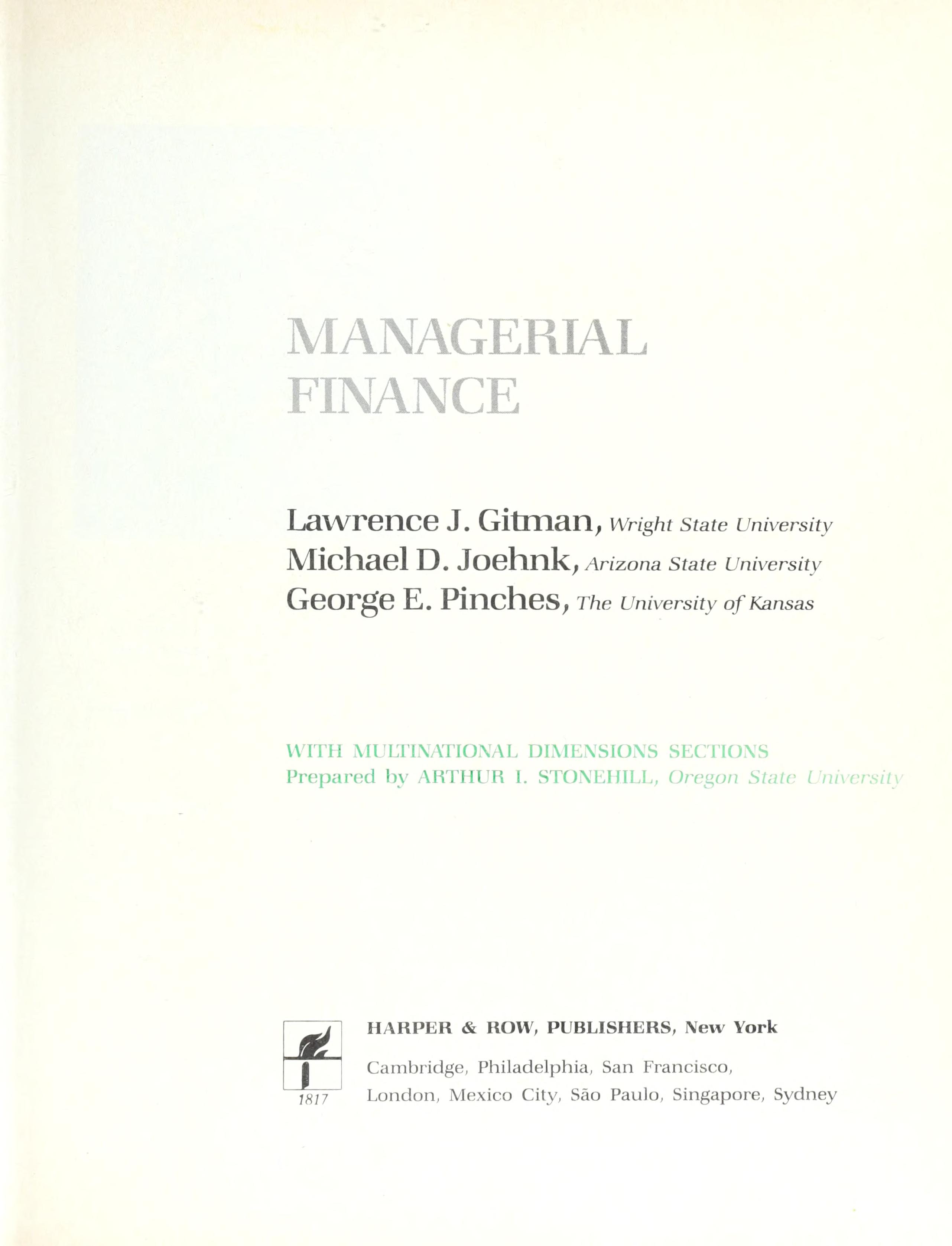 Managerial Finance