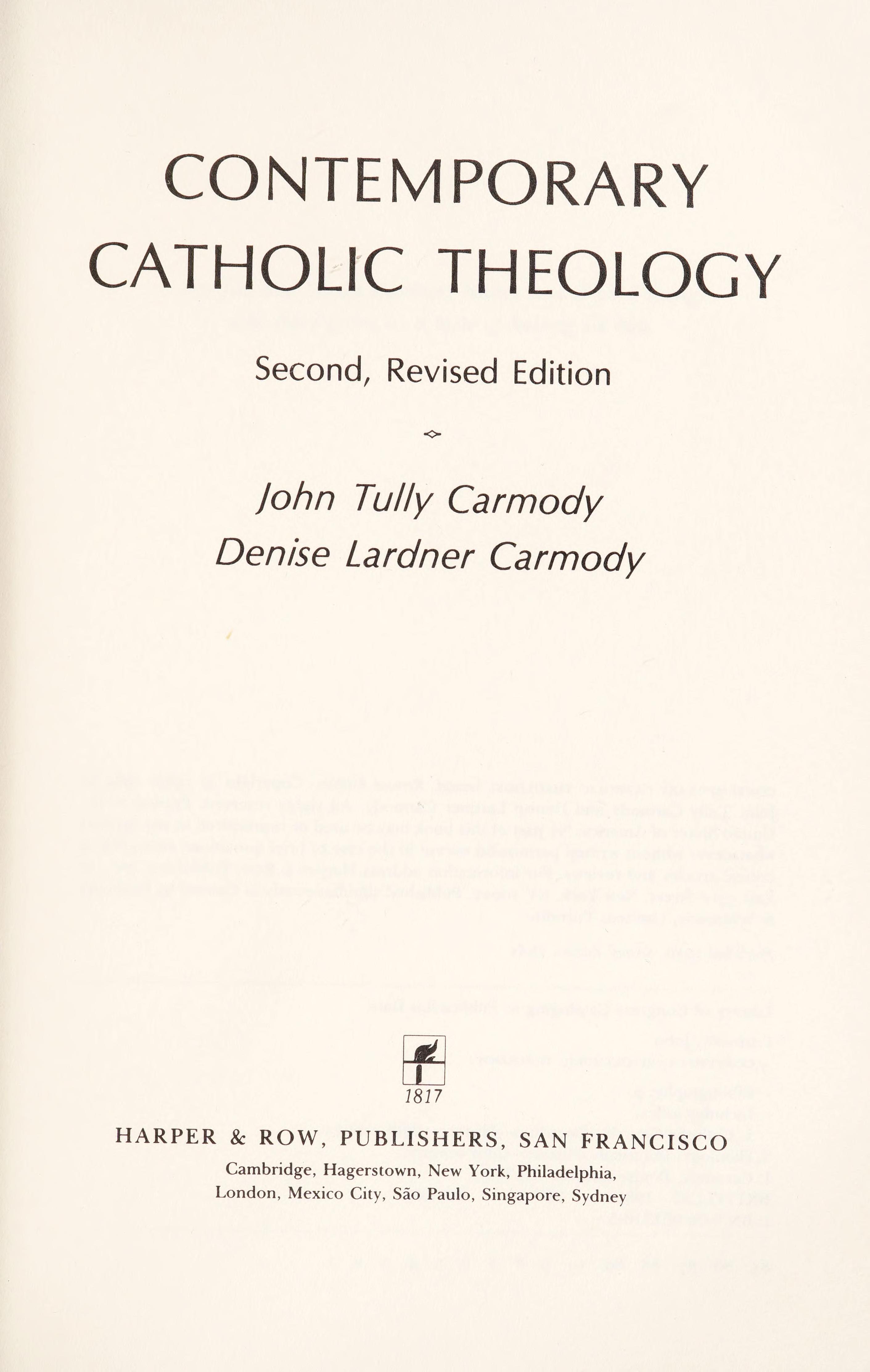 Contemporary Catholic Theology