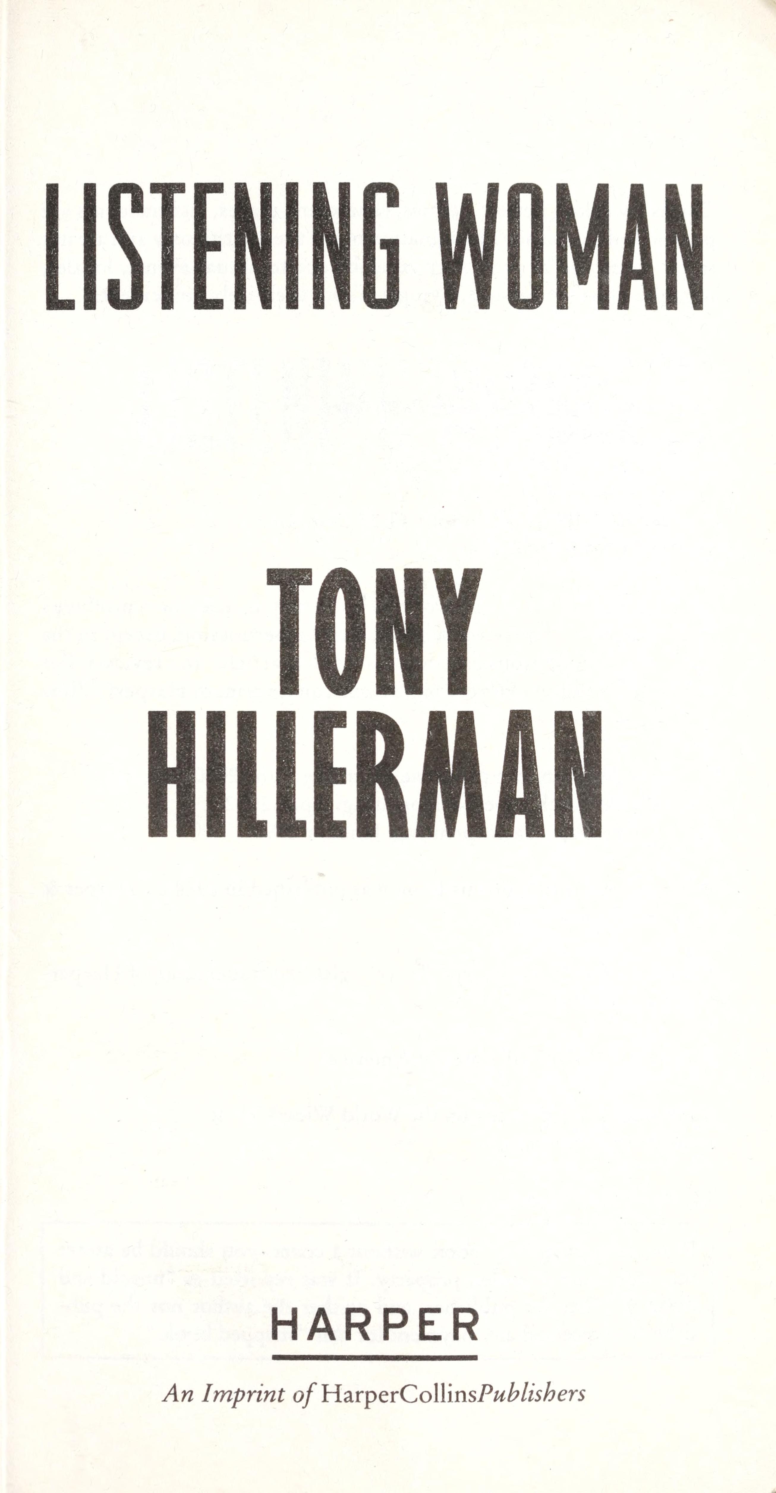 Listening Woman by Tony Hillerman, ISBN 9780061967764