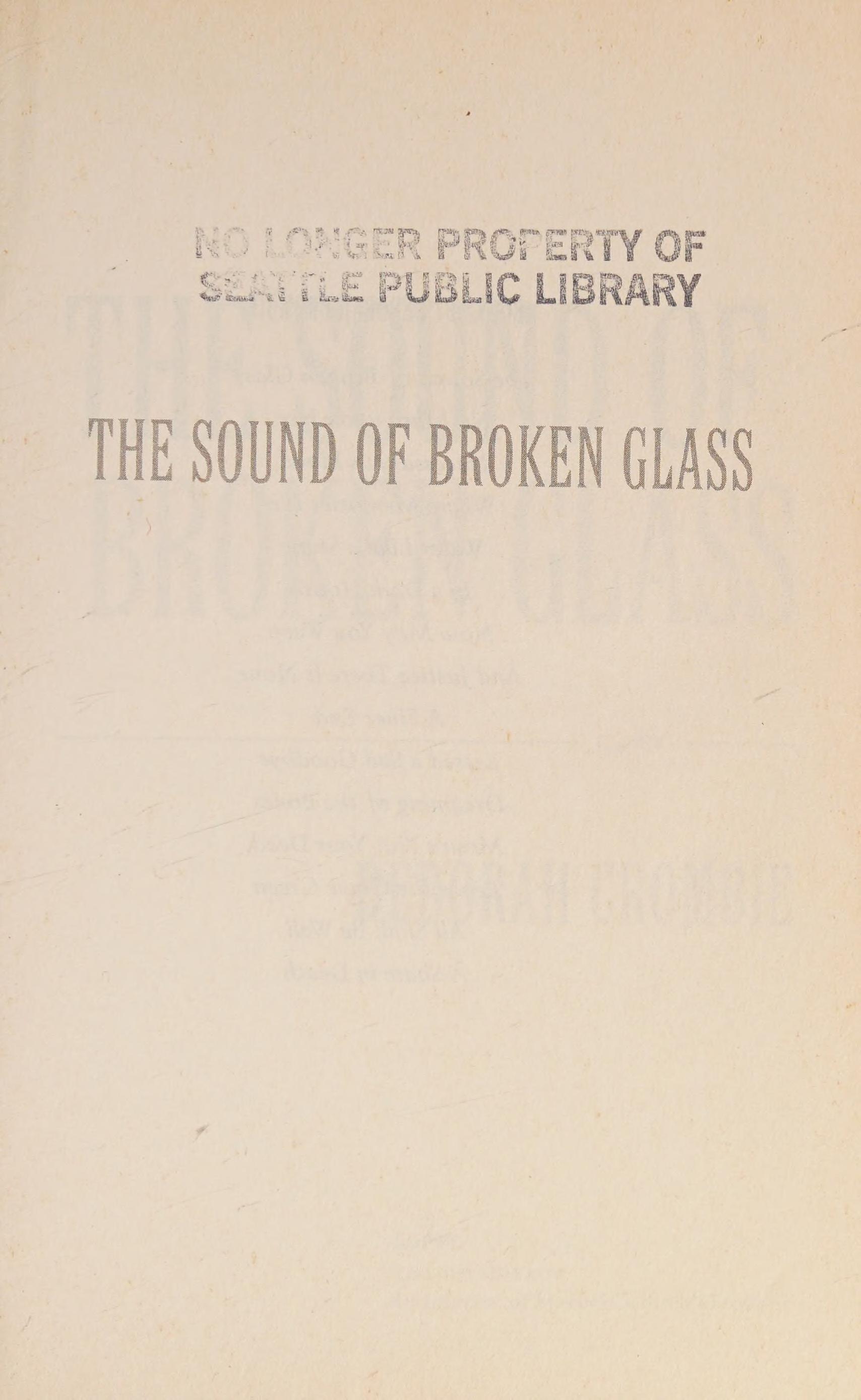 The Sound of Broken Glass by Deborah Crombie, ISBN 9780061990649