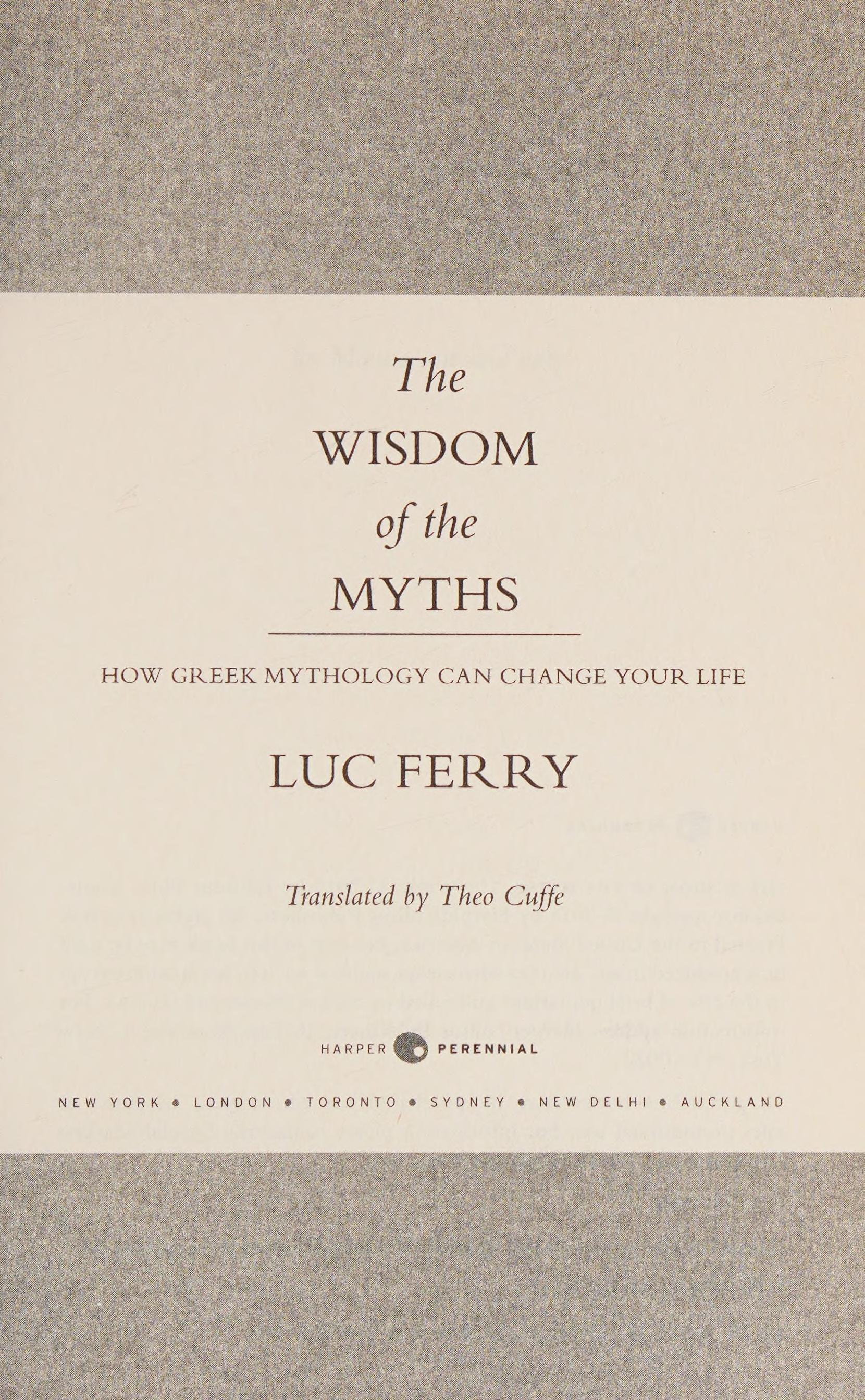 The Wisdom of the Myths