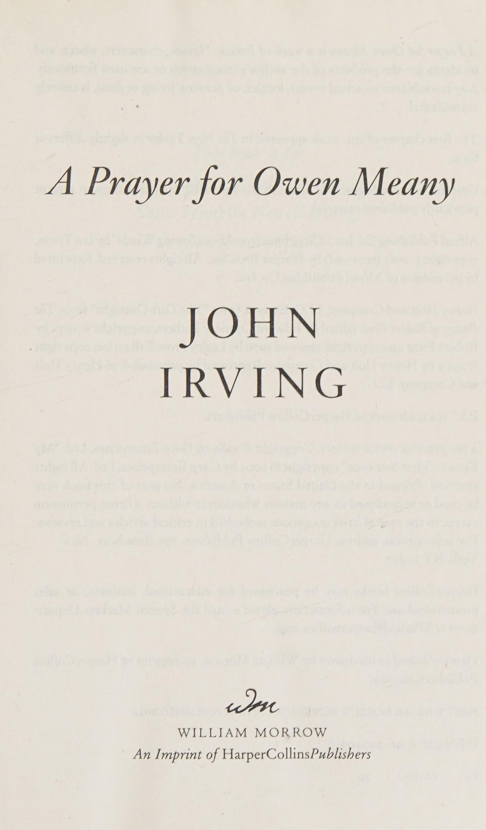 A Prayer for Owen Meany