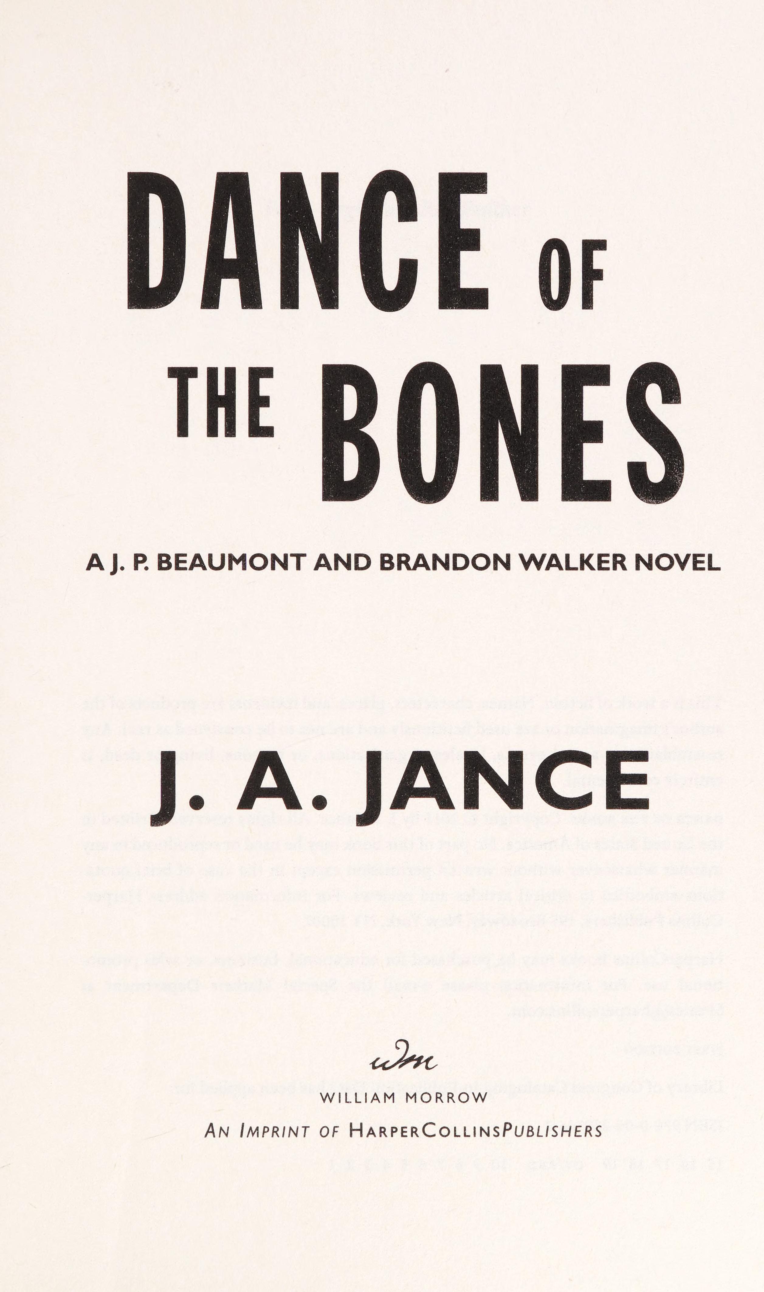 Dance of the Bones by J. A. Jance, ISBN 9780062297686