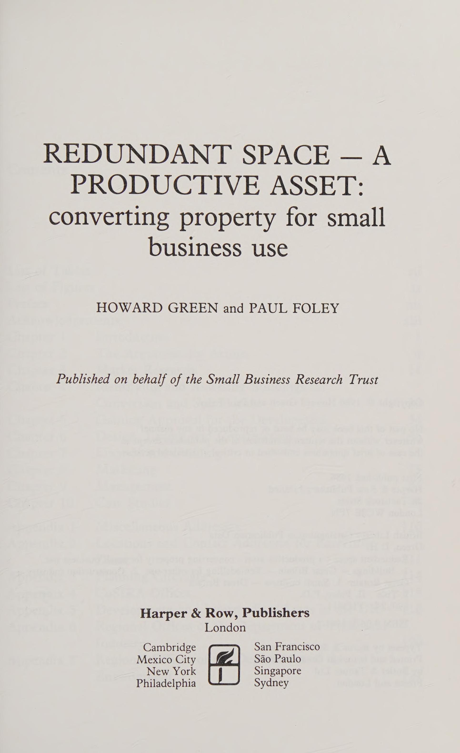 Redundant Space: A Productive Asset