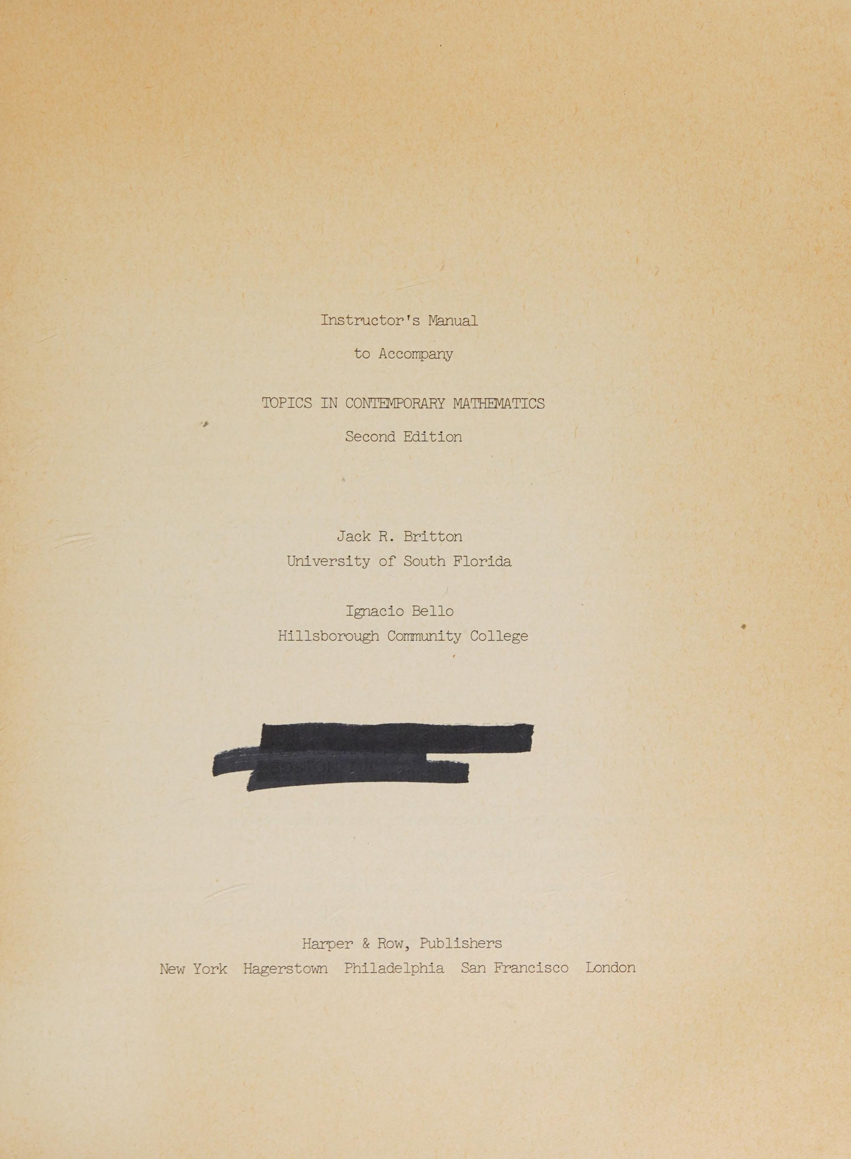 Topics in Contemporary Mathematics