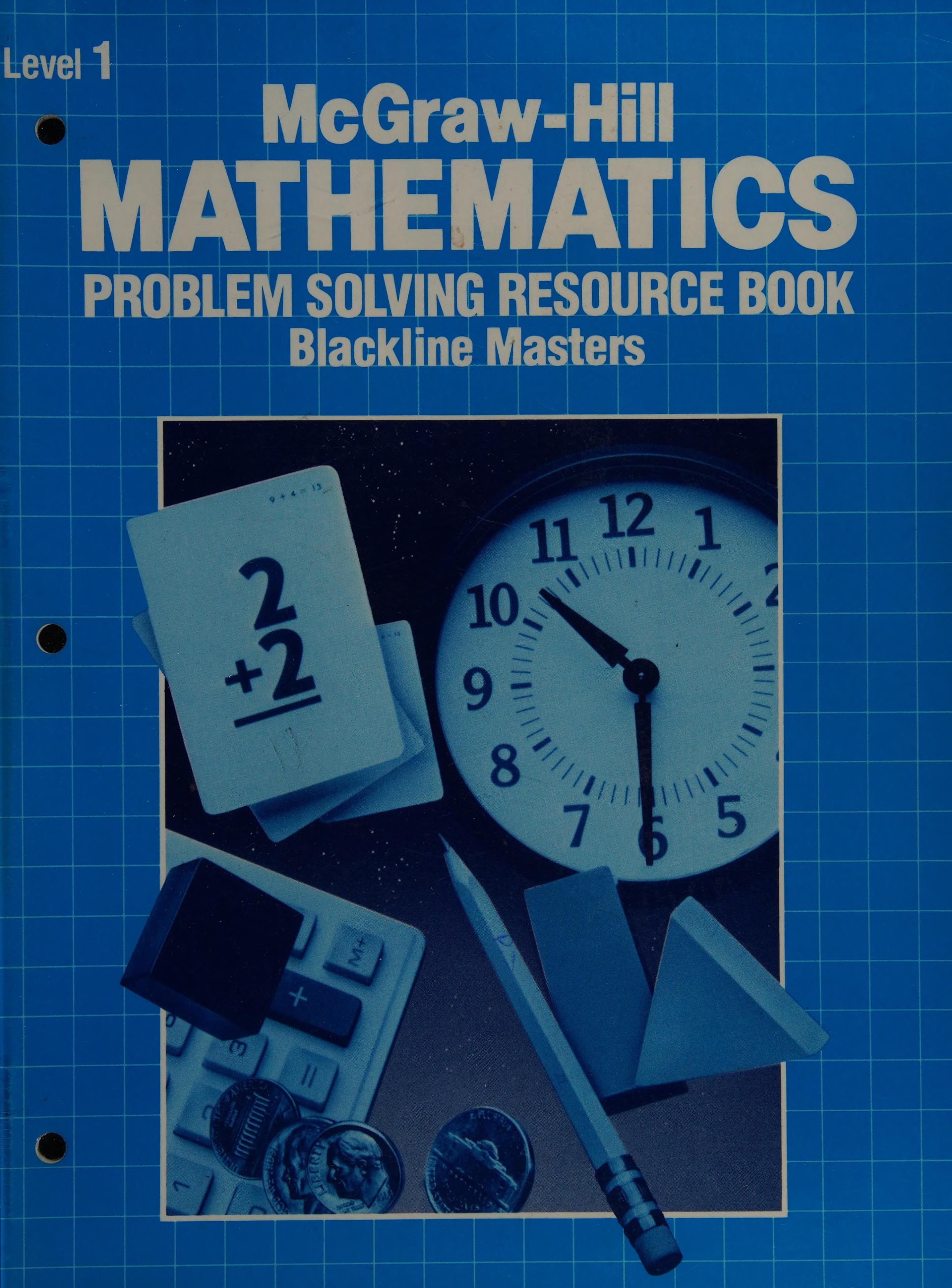 McGraw-Hill Mathematics Problem Solving Resource Book Blackline Masters (Level 1)