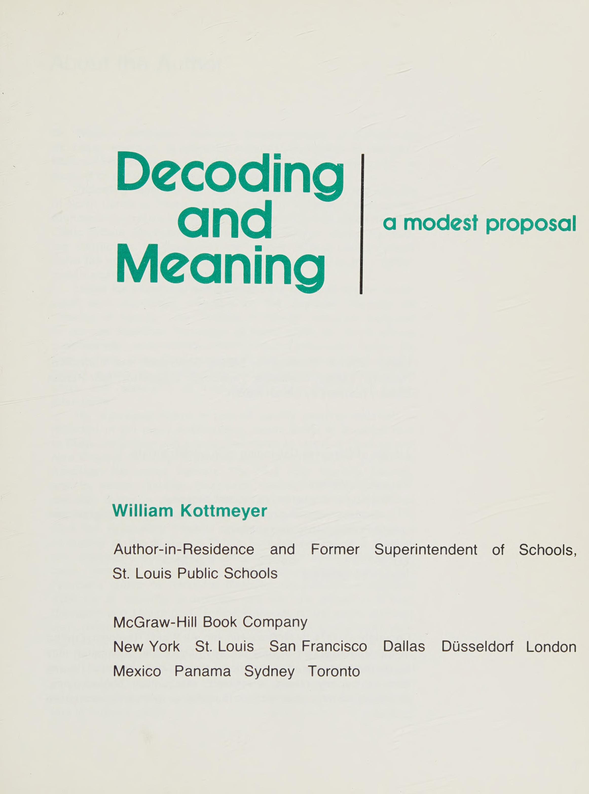 Decoding and Meaning