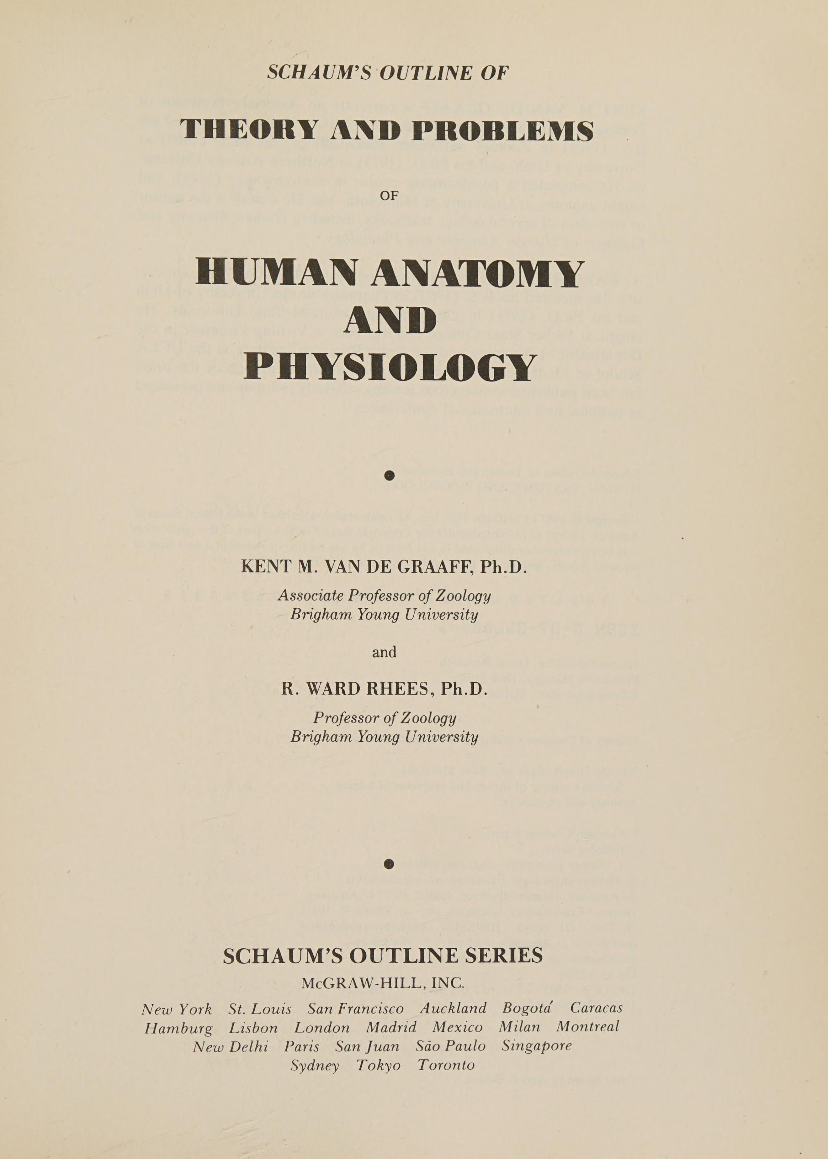 Schaum's Outline of Theory and Problems of Human Anatomy and Physiology
