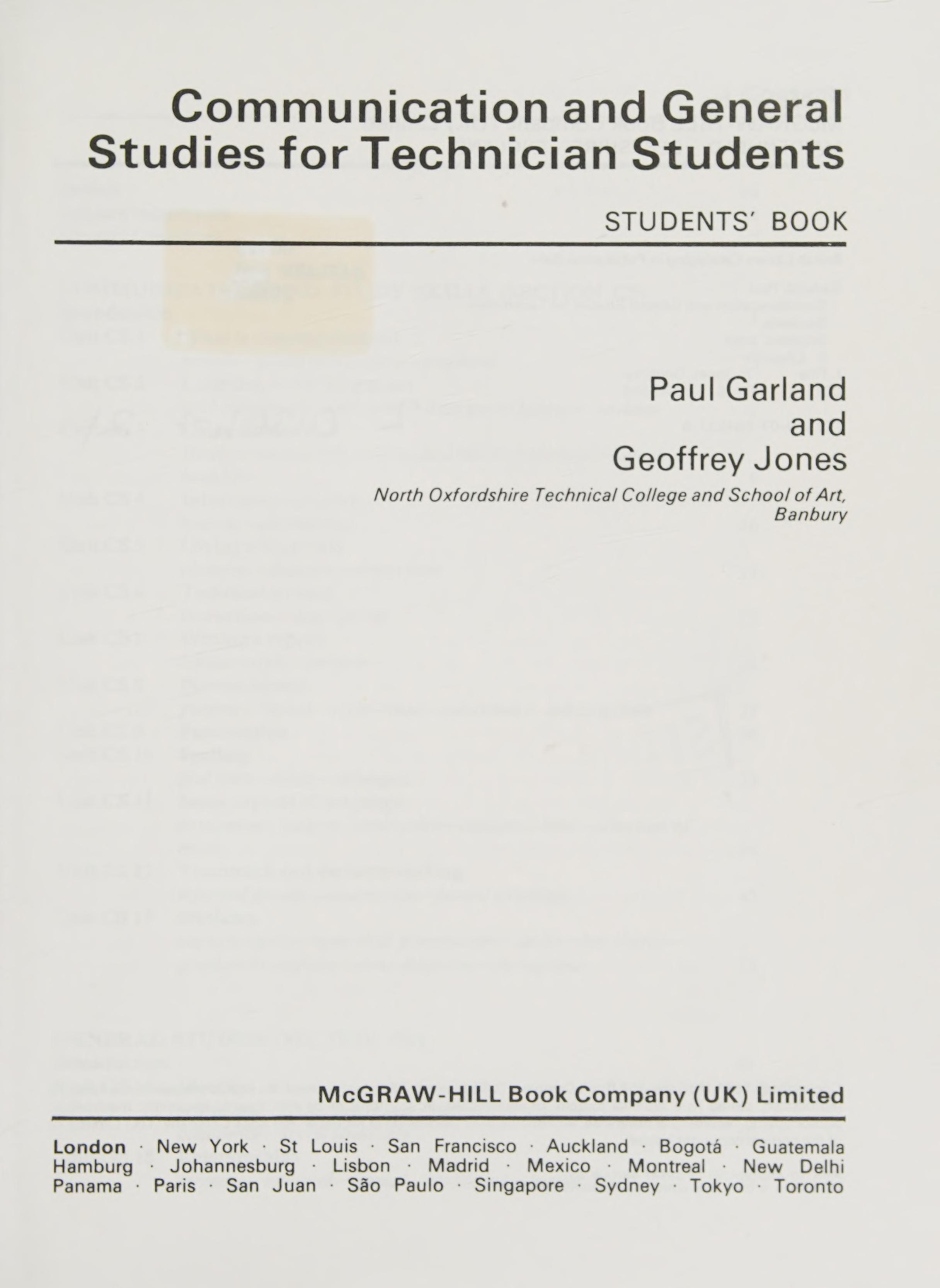 Communication and General Studies for Technician Students