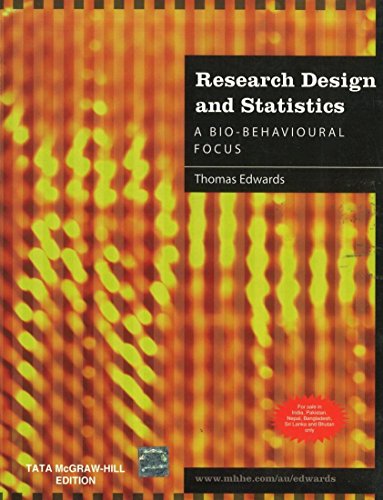 Research Design and Statistics a Bio-Behavioural Focus