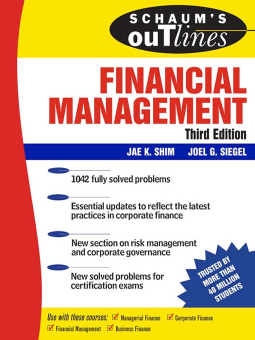 Schaum'S Outline Of Financial Management, Third Edition