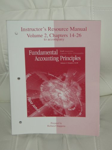 Instructor'S Resource Manual: Irm Vol 2 Chap 13-26 Fund Acctng Princ