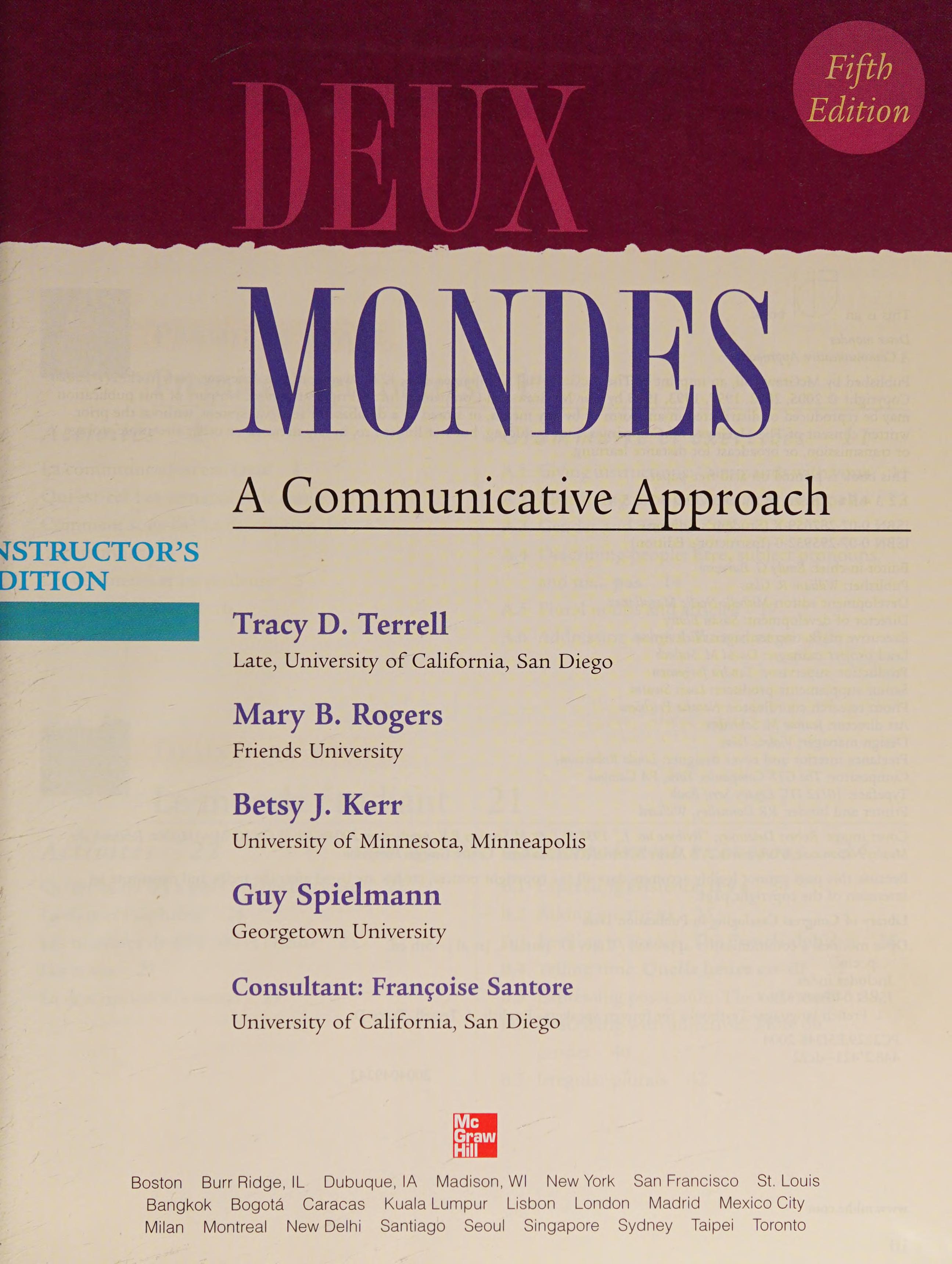 Deux Mondes a Communicative Approach Ins