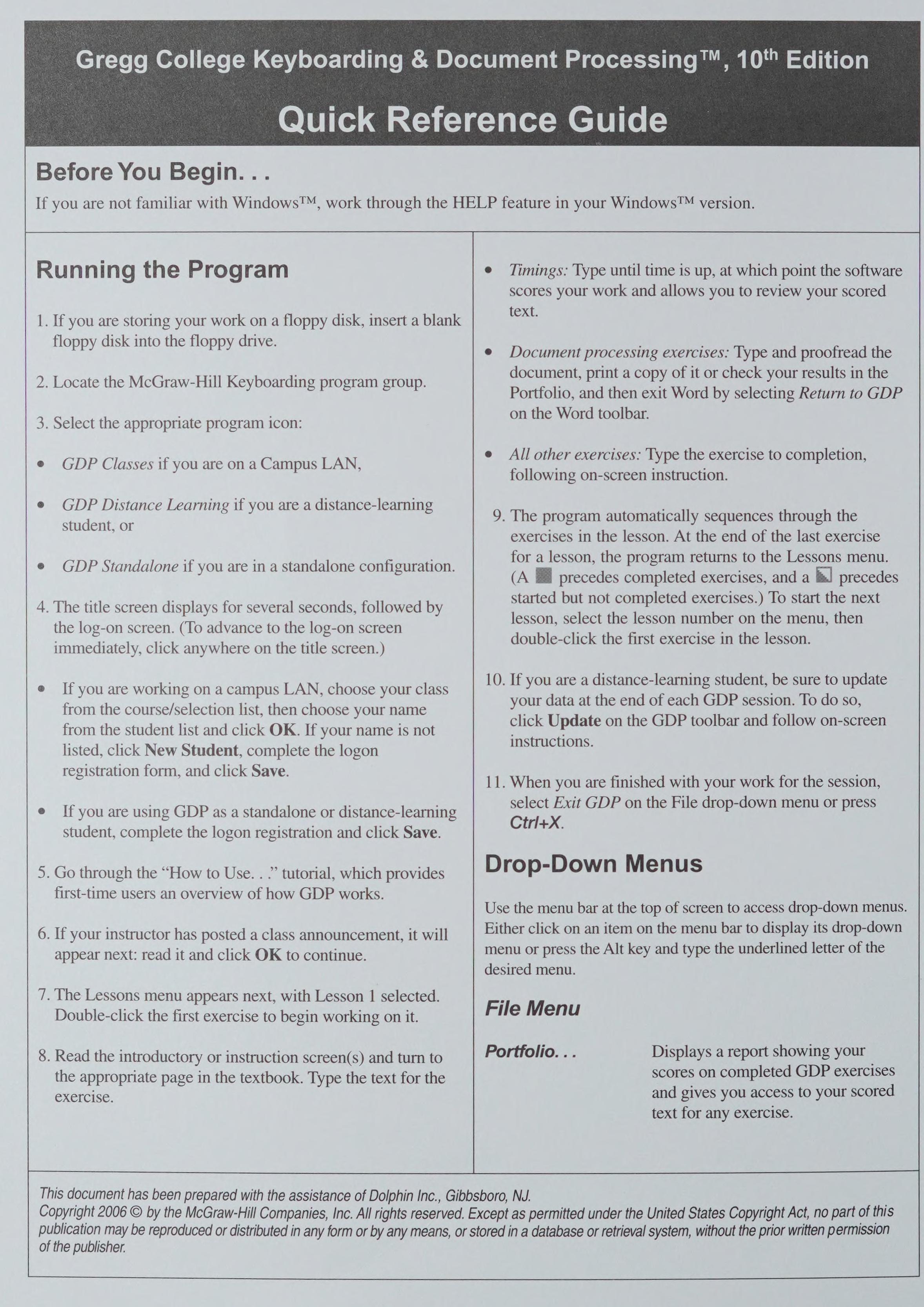 Gregg College Keyboading and Document Processing