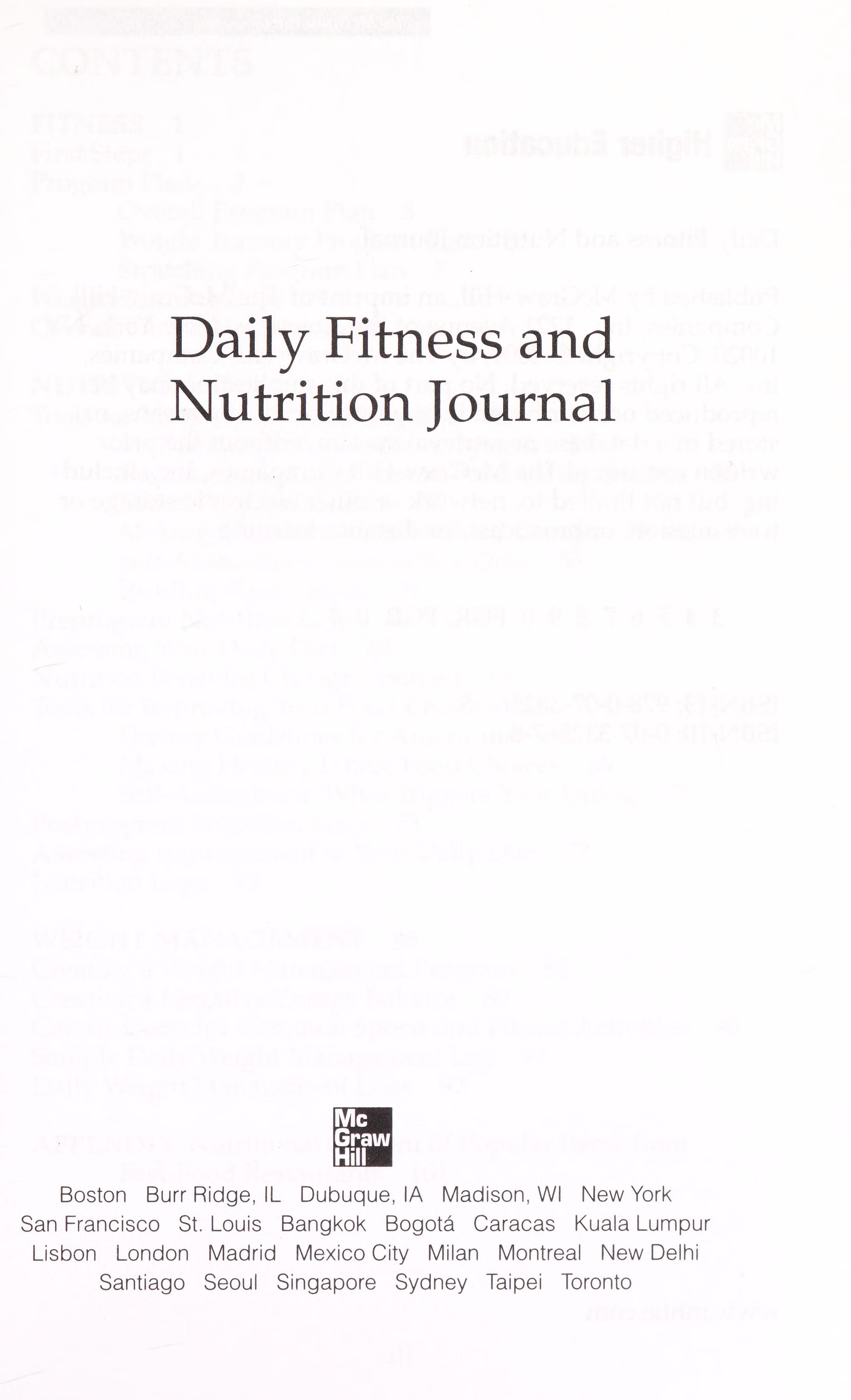 Daily Fitness and Nutrition Journal