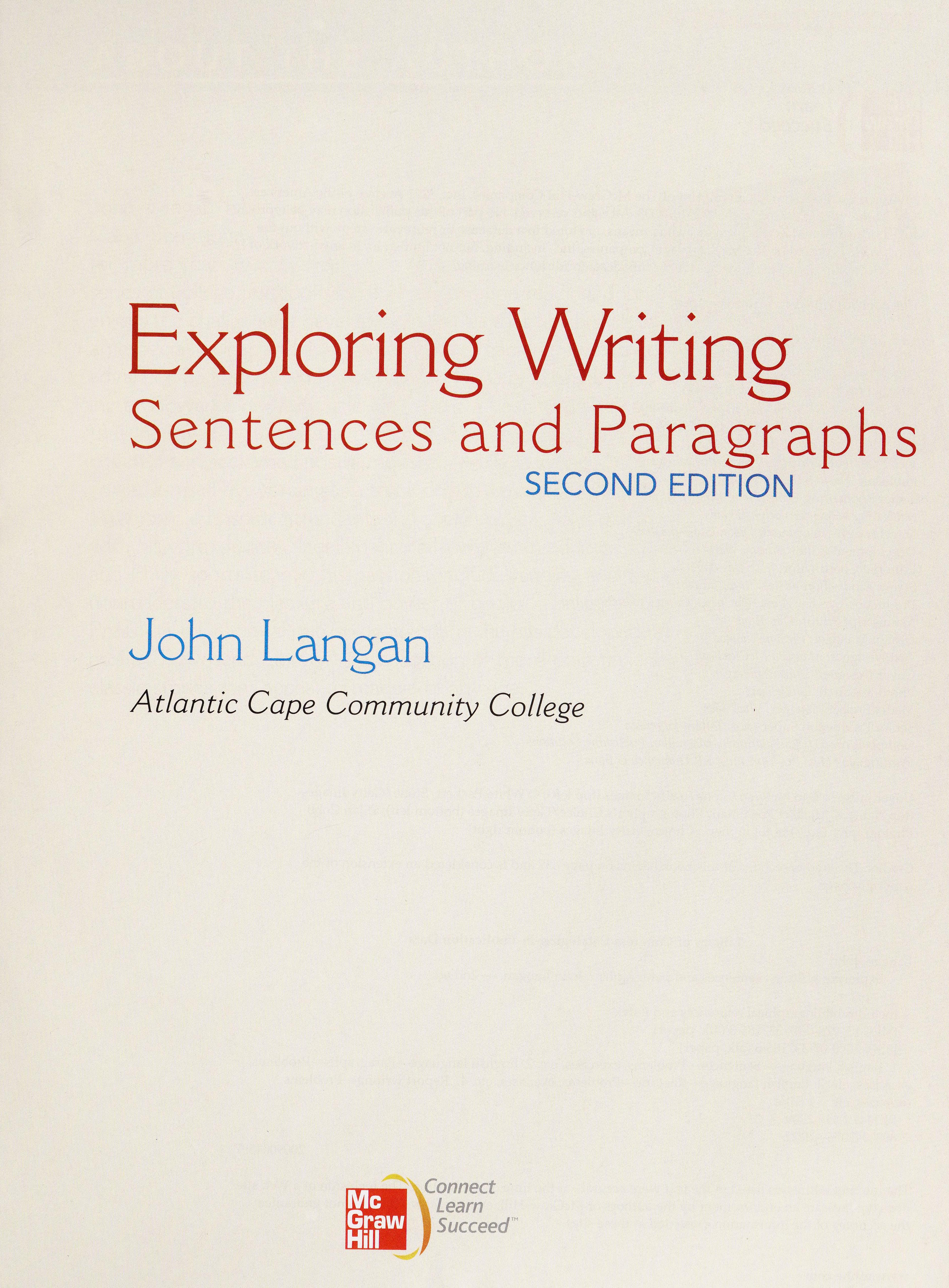 Exploring Writing