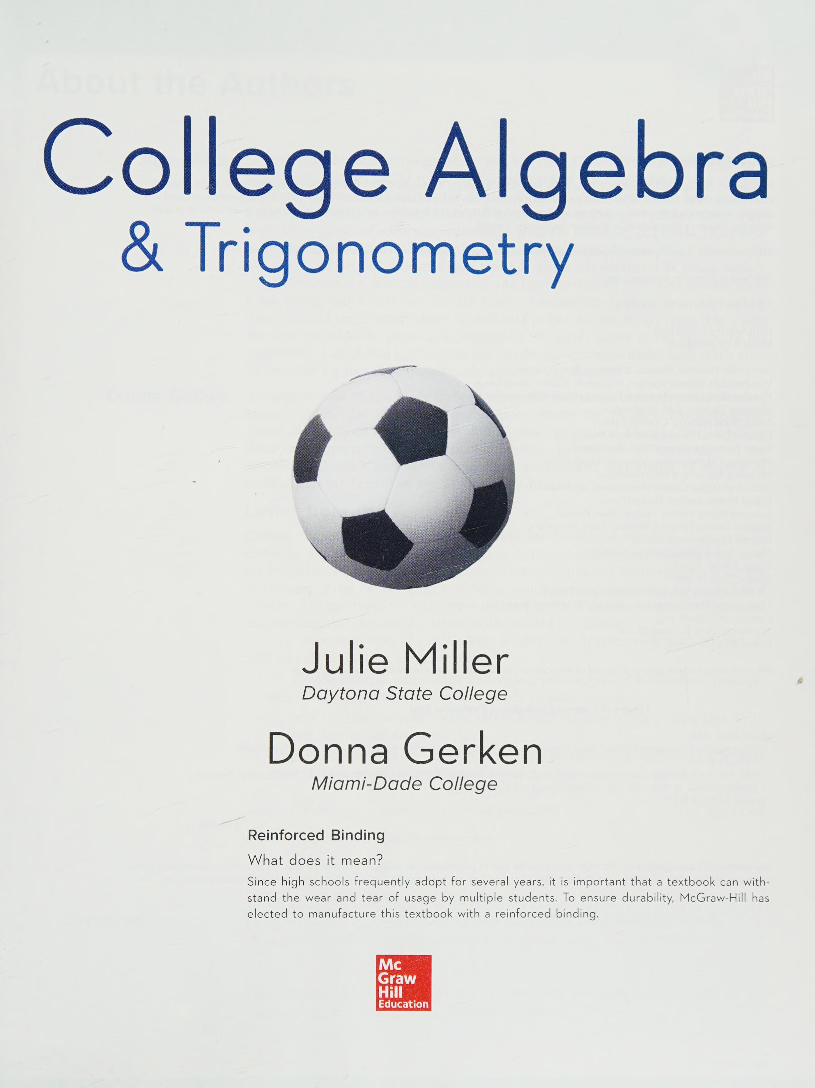 COLLEGE ALGEBRA &Amp; TRIGONOMETRY STUDENT EDITION REINFORCED BI