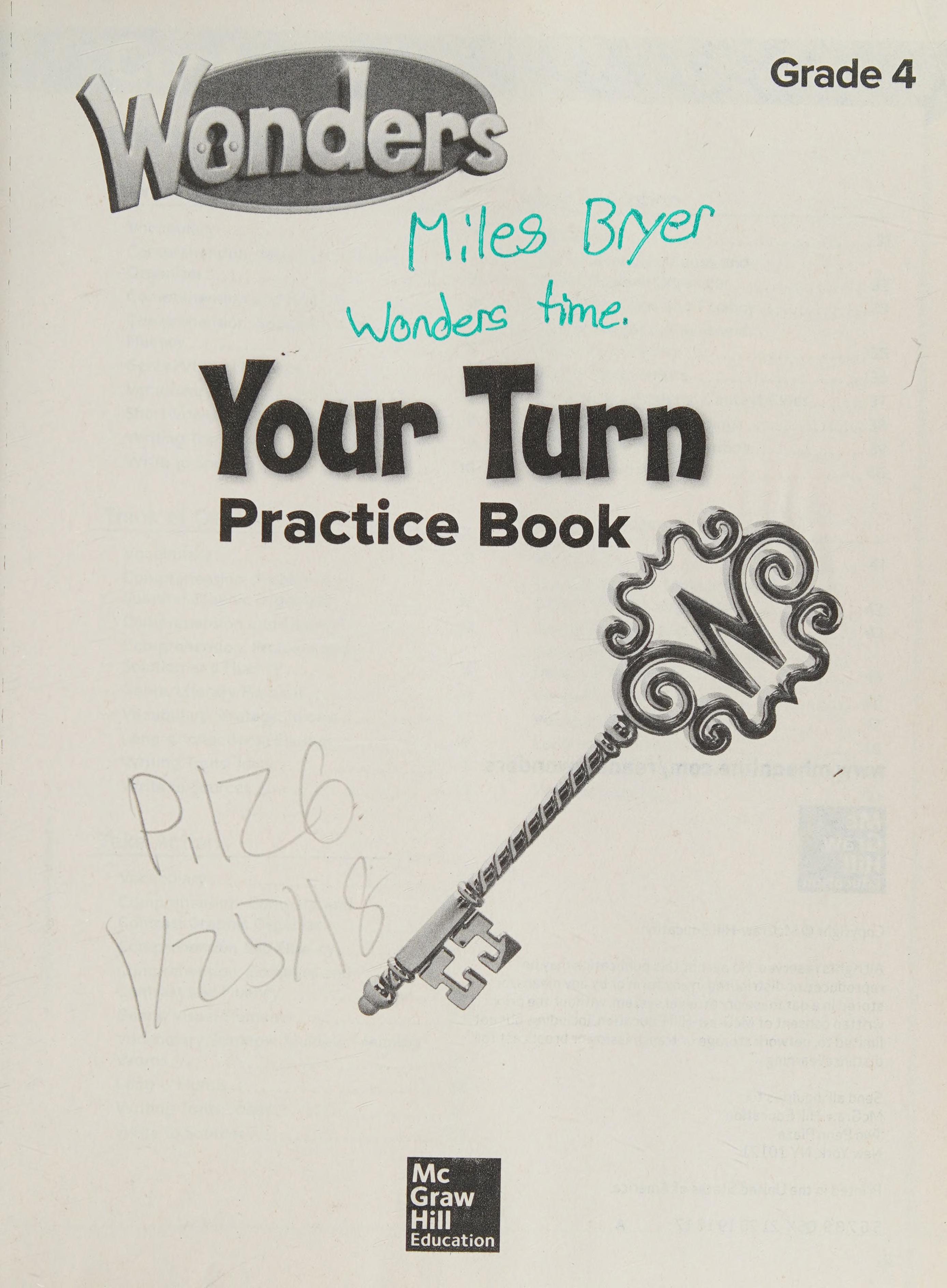 Wonders, Your Turn Practice Book, Grade 4
