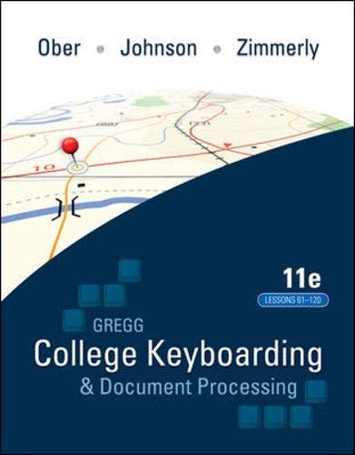 Gregg College Keyboarding &Amp; Document Processing (GDP); Lessons 61-120 Text
