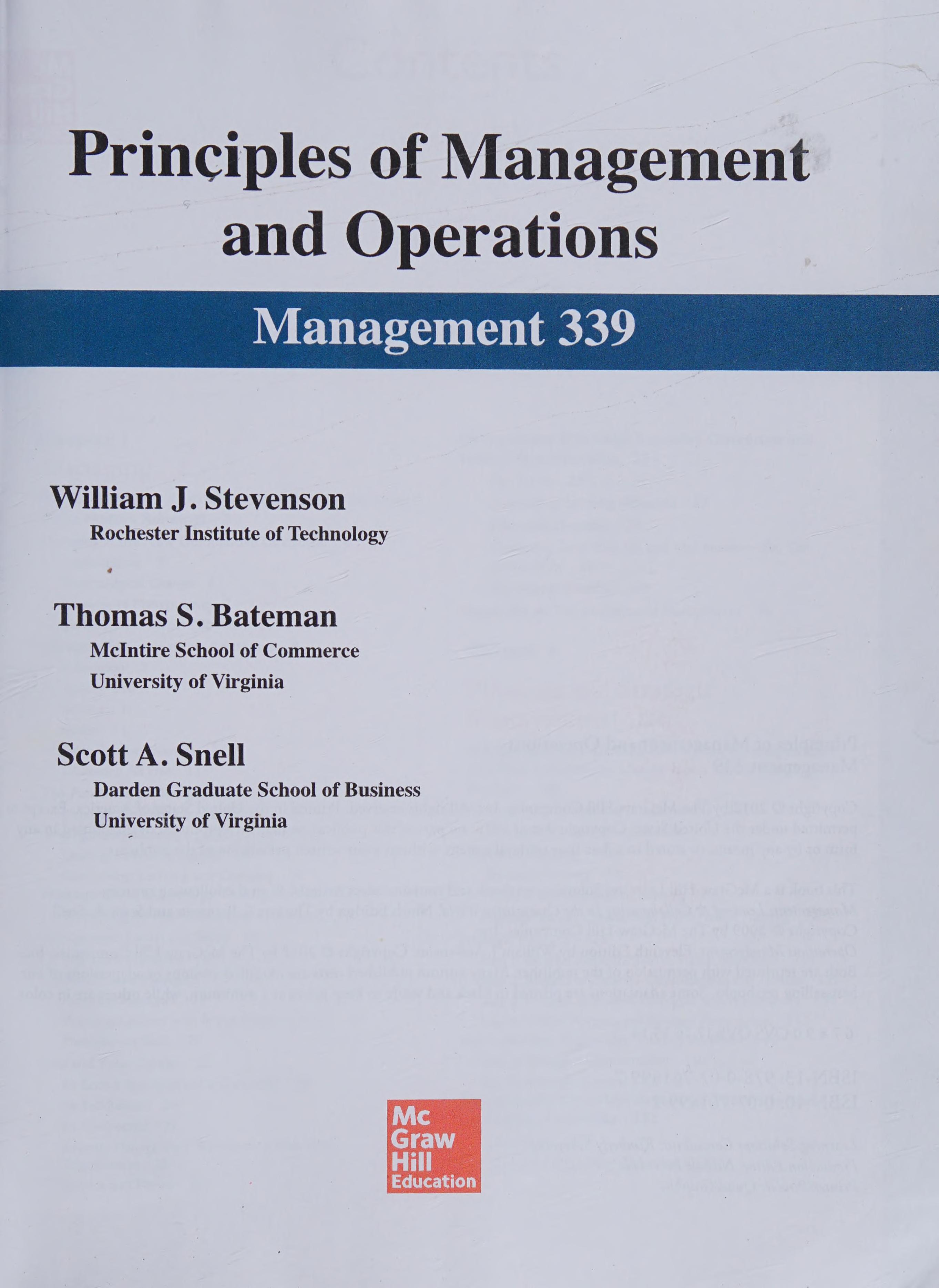 Principles Of Mgmt + Oper-CSUF Custom C