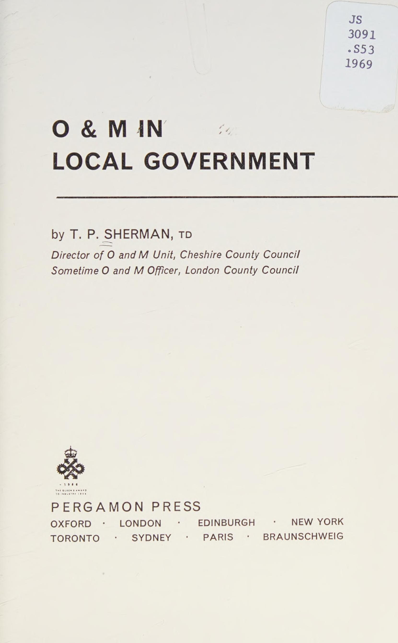 O And M In Local Government,