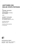 Lectures on Solid State Physics