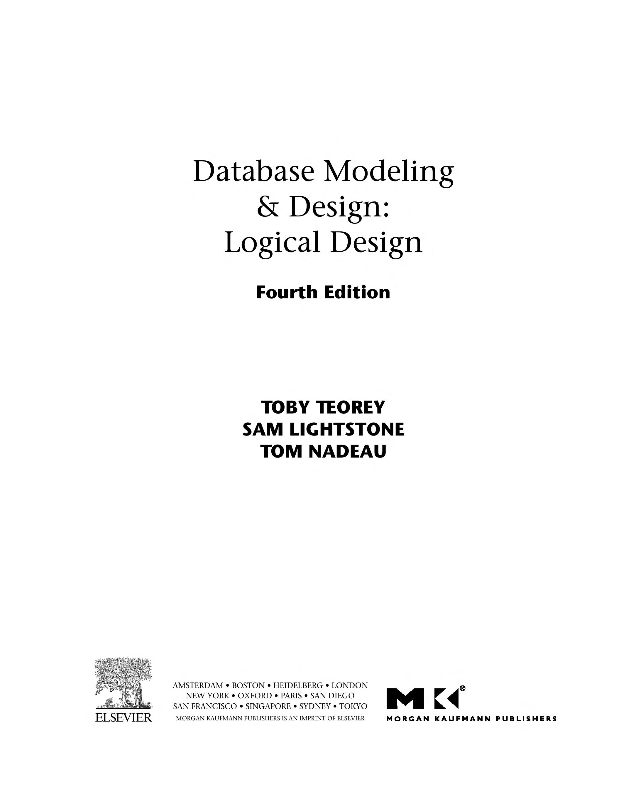 Database Modeling & Design: Logical Design