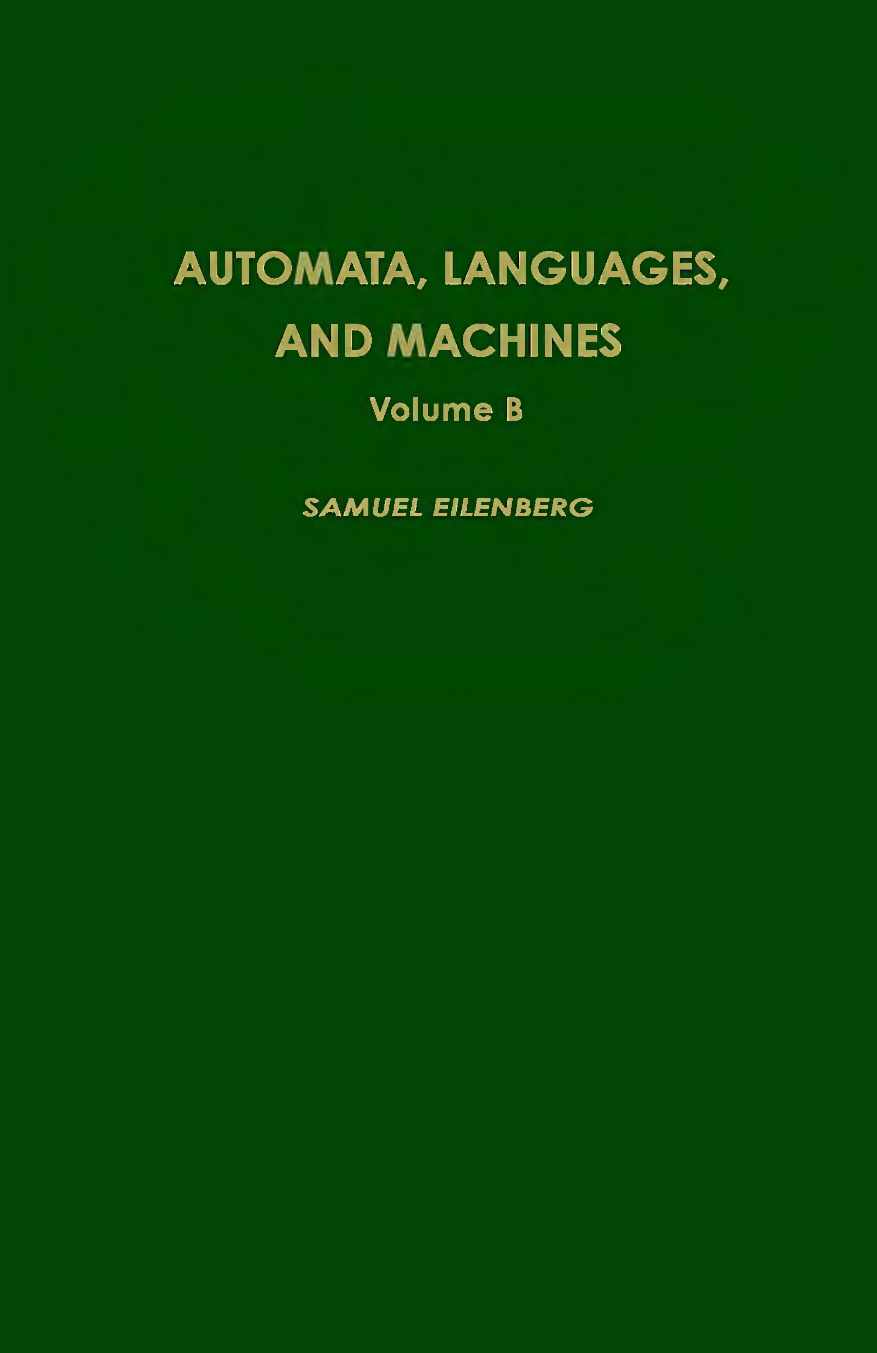 Automata, Languages And Machines