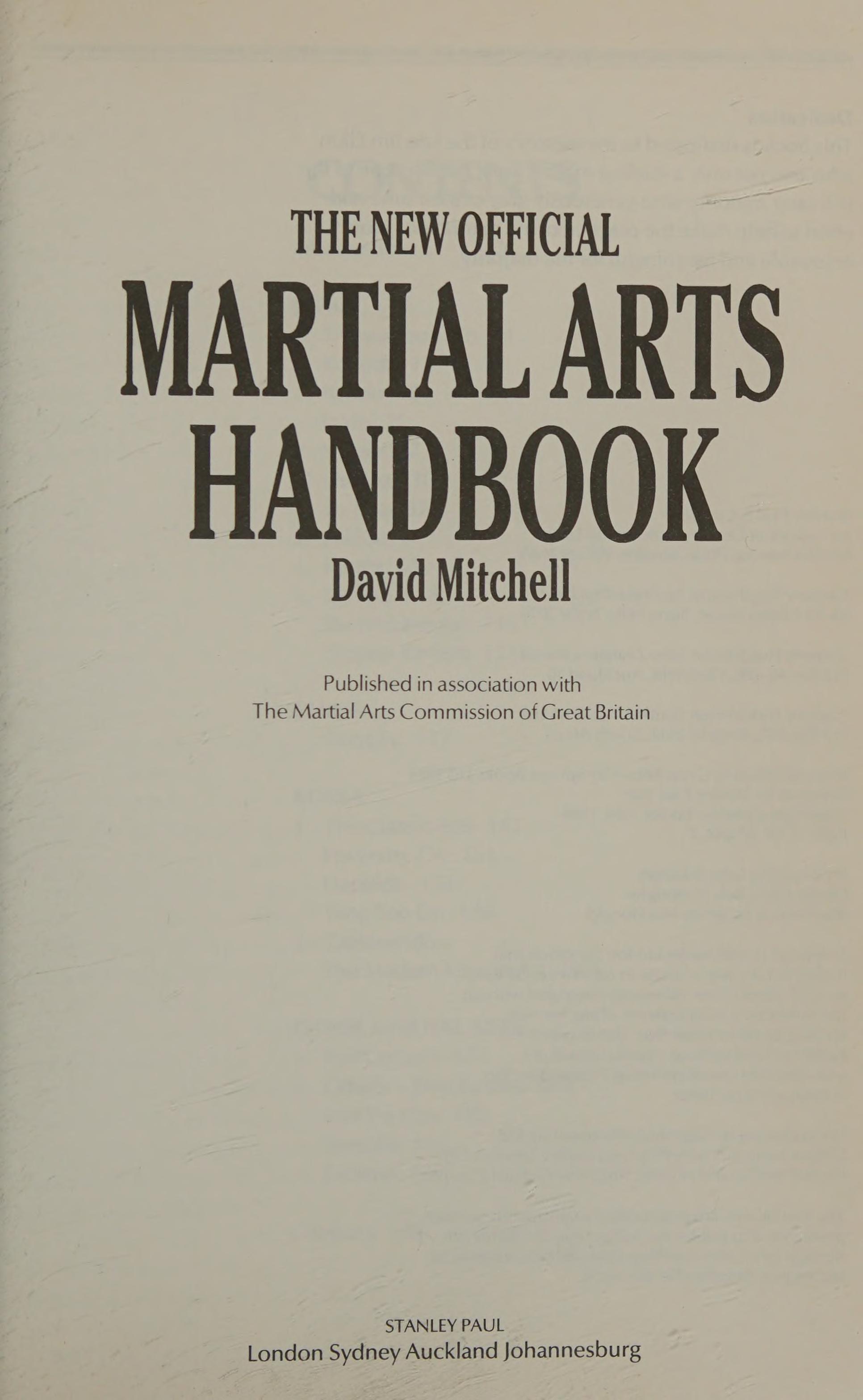 The New Official Martial Arts Handbook
