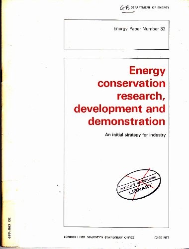 Energy Conservation Research, Development and Demonstration (Energy Paper)