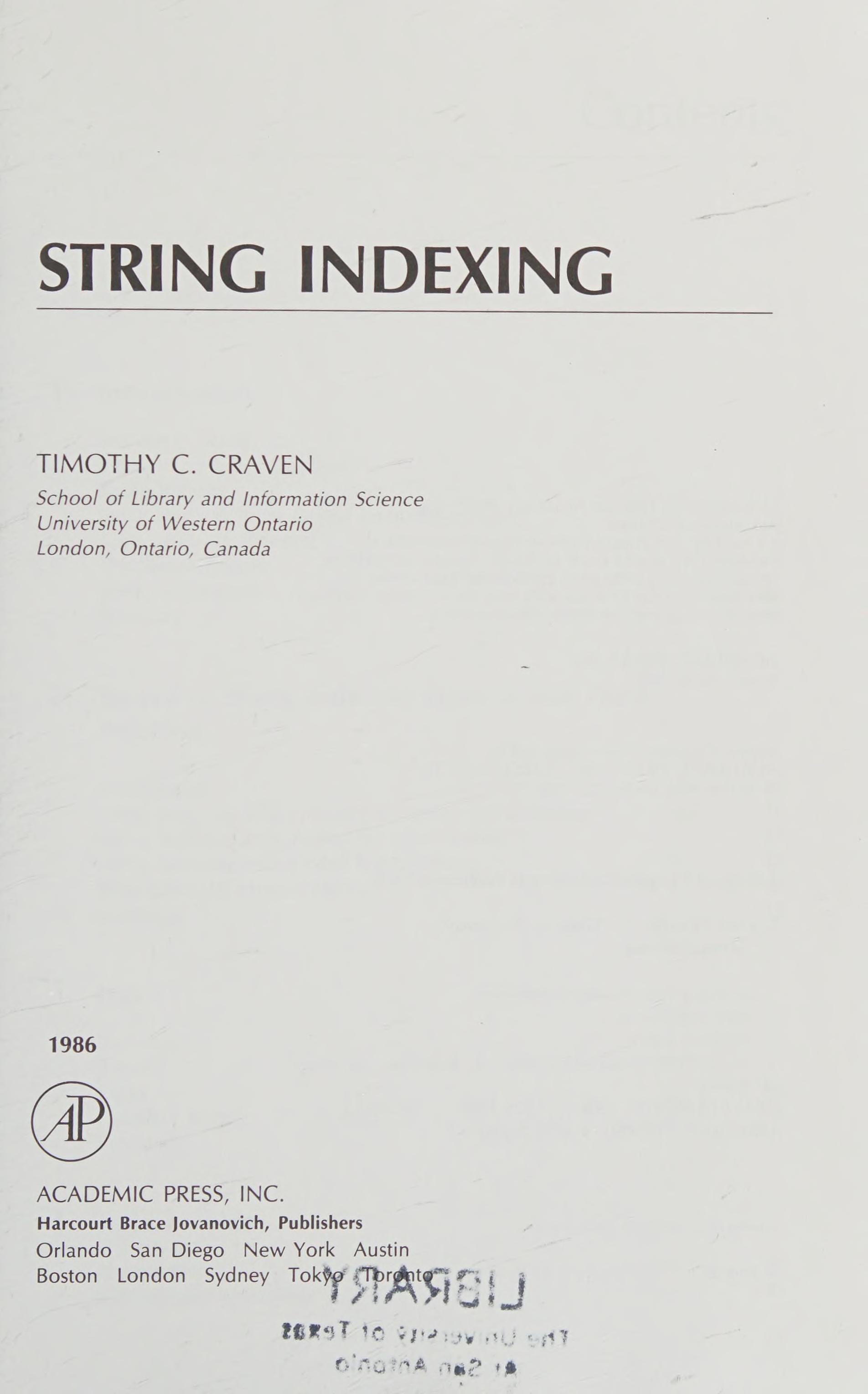 String Indexing