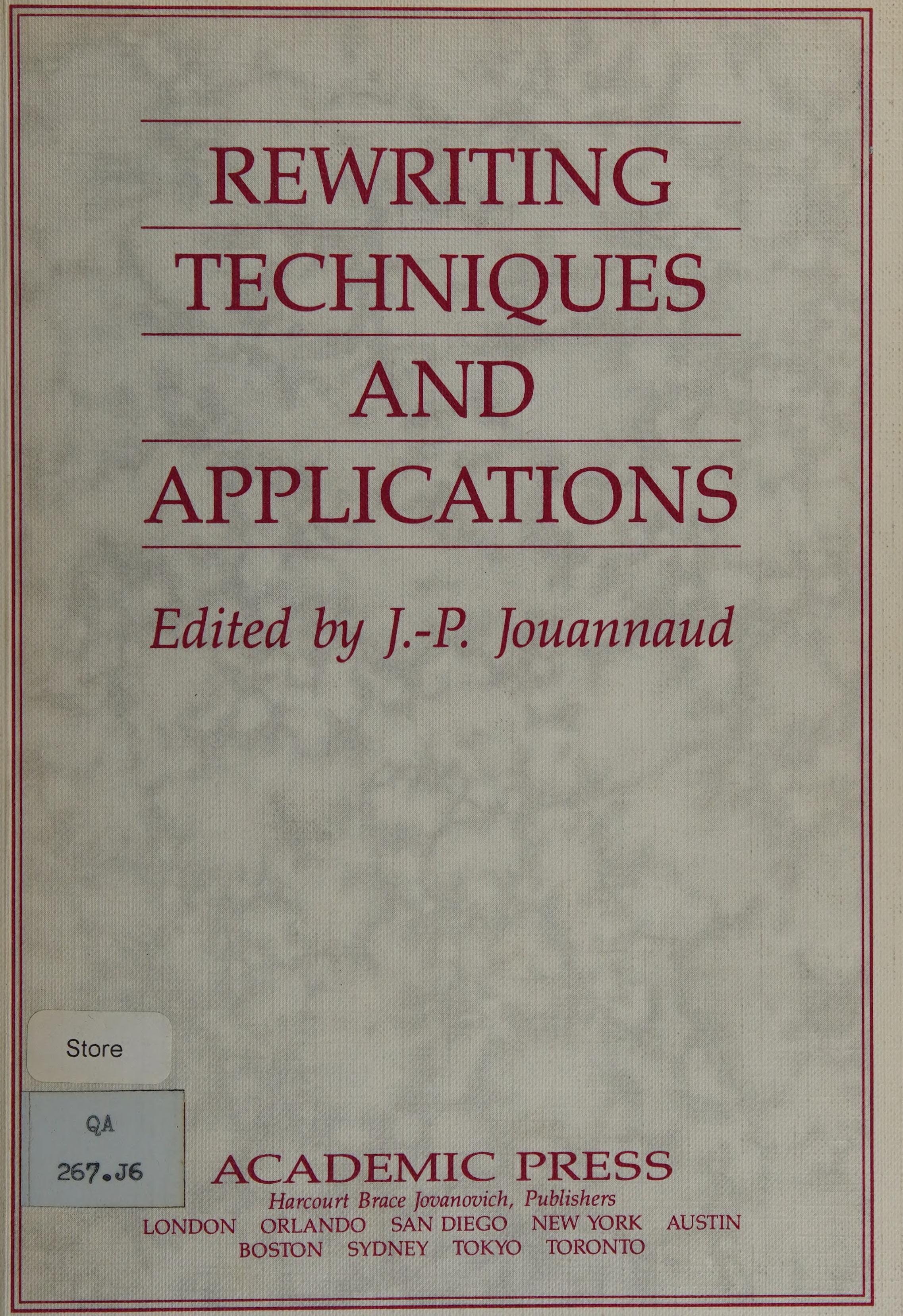 Rewriting Techniques and Applications
