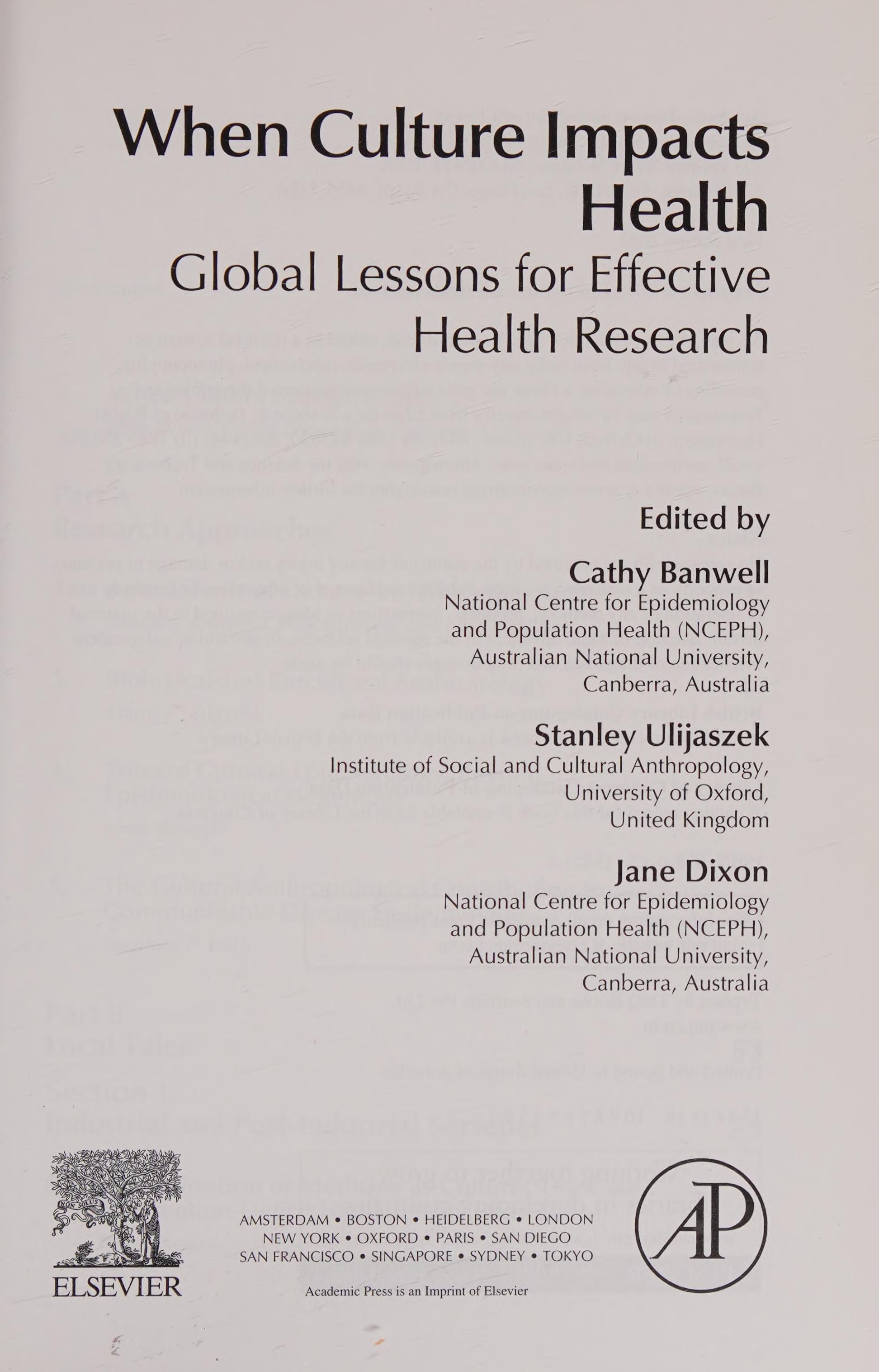 When Culture Impacts Health: Global Lessons For Effective Health Research