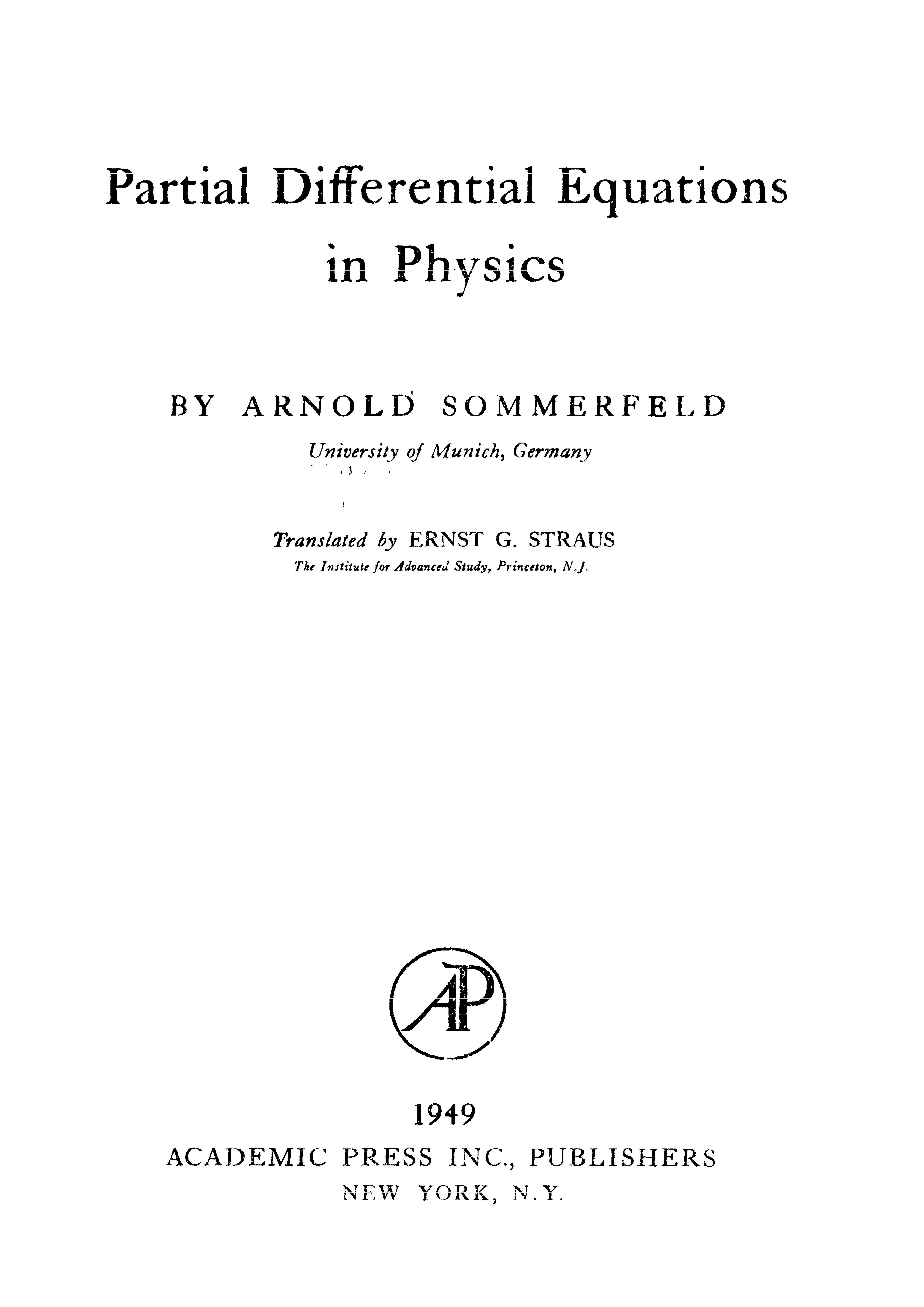 Partial Differential Equations in Physics