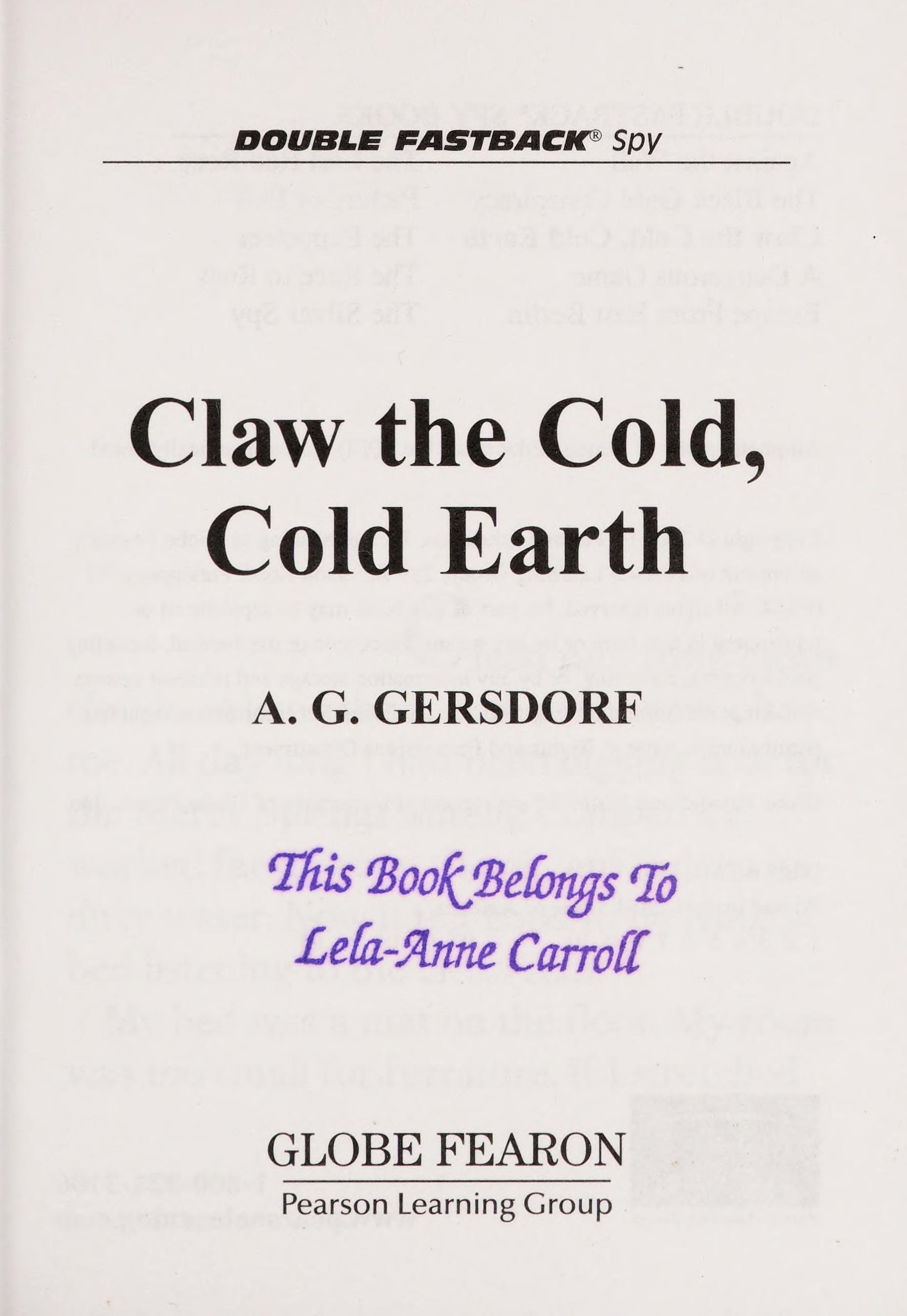 Double Fastback Claw the Cold, Cold Earth (Spy) 2004c
