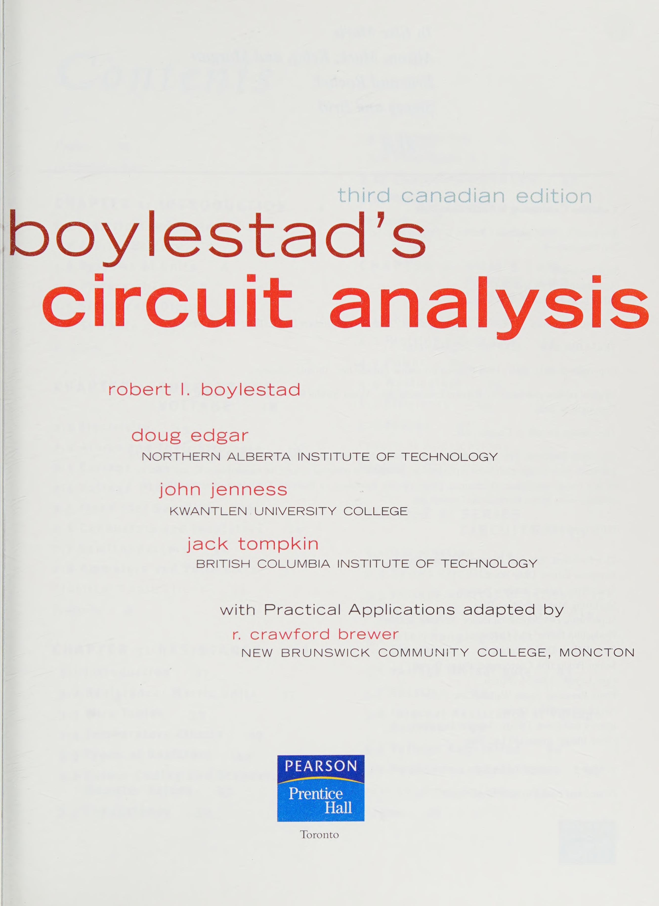 Boylestad's Circuit Analysis Third Canadian Edition