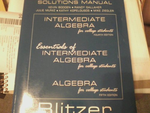 Intermediate Algebra for College Students