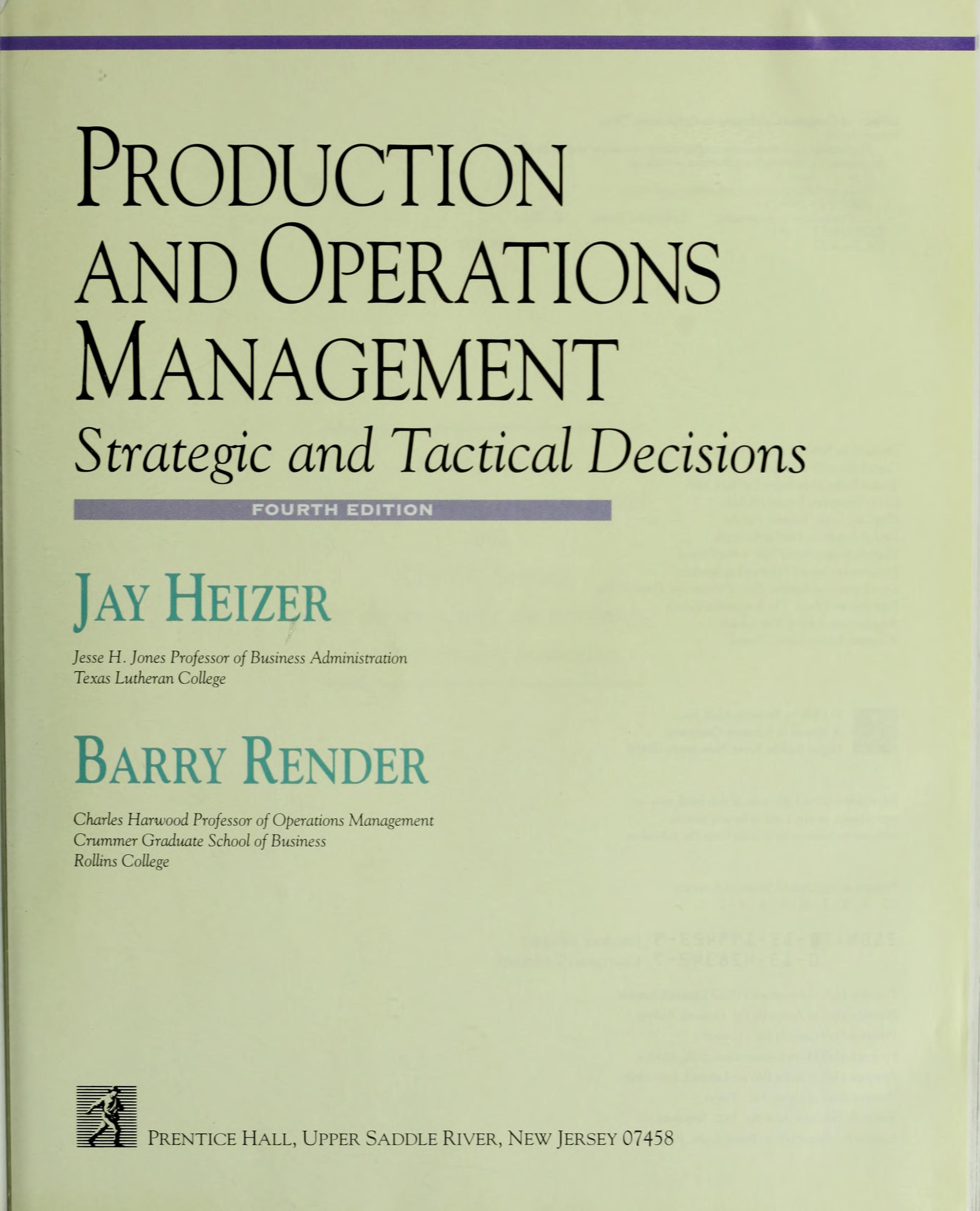 Production and Operations Management