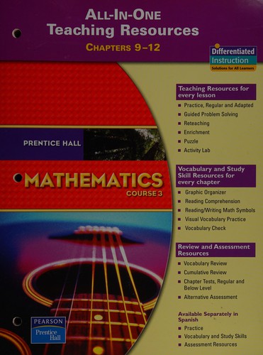PRENTICE HALL MATH COURSE 2 ALL IN ONE TEACHING RESOURCES FOR CHAPTERS 9-12 (BLACKLINE MASTERS) 2007