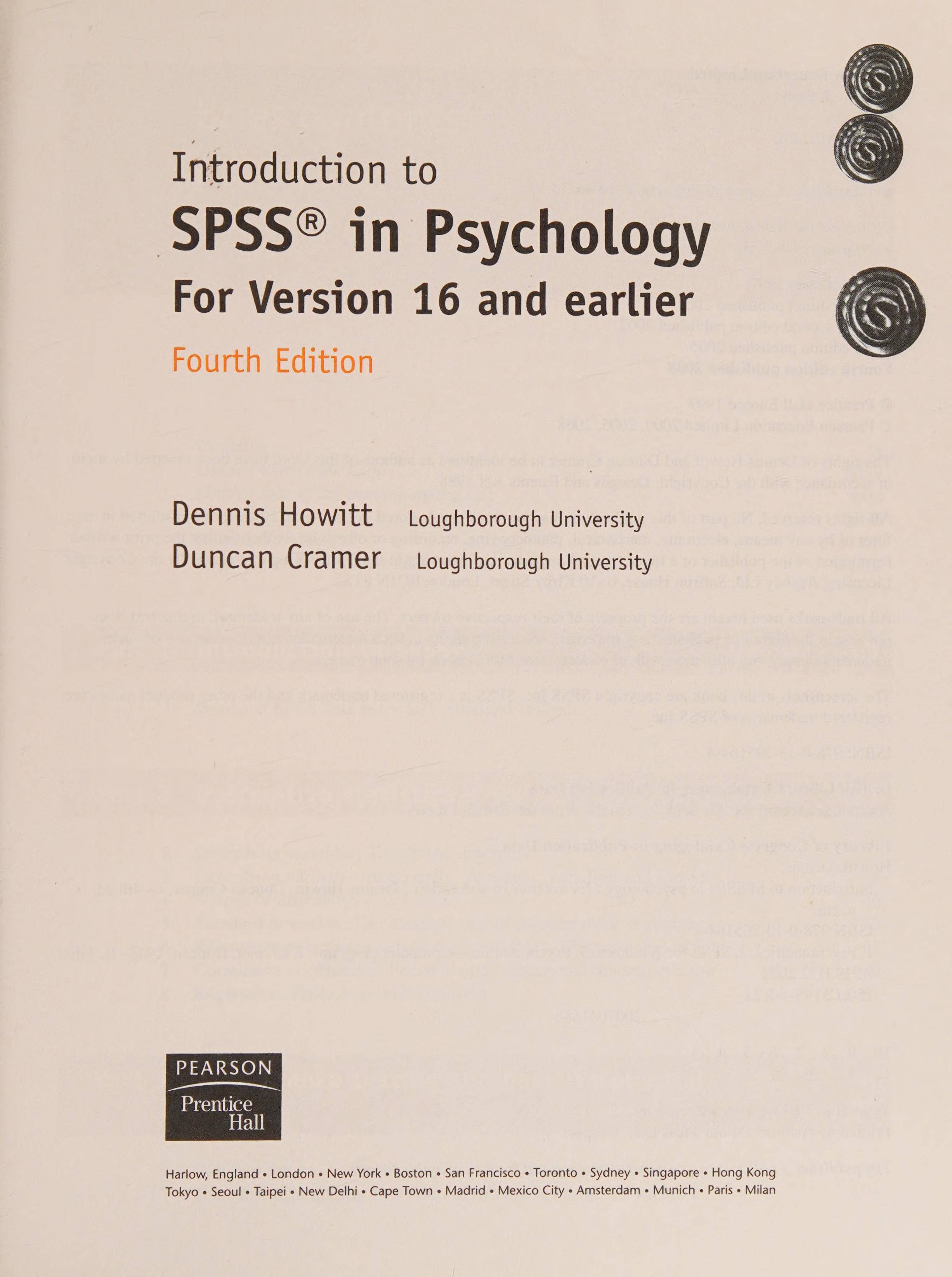 Introduction to SPSS in Psychology