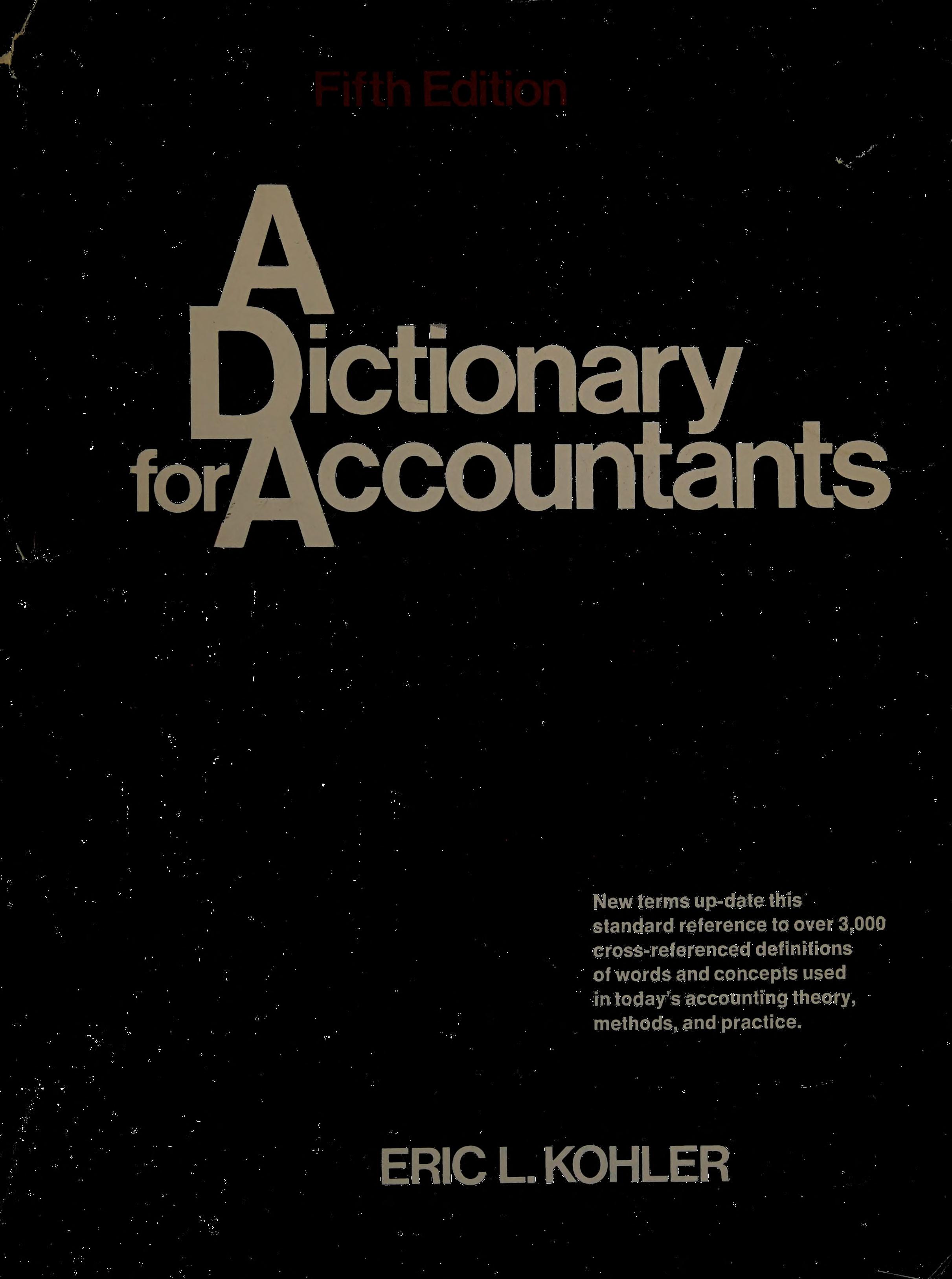 A Dictionary For Accountants