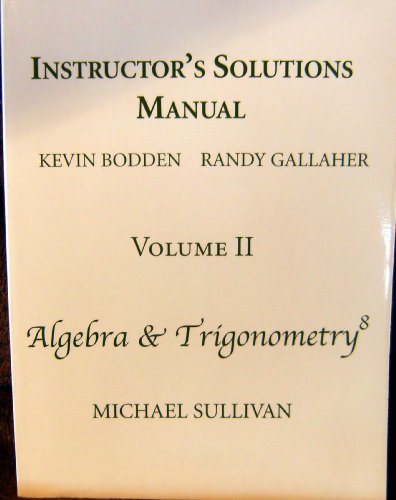 Student Solutions Manual for Algebra and Trigono