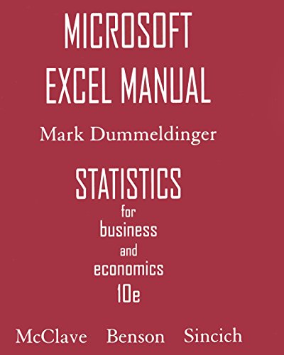 Microsoft Excel Manual for Statistics for Business & Economics