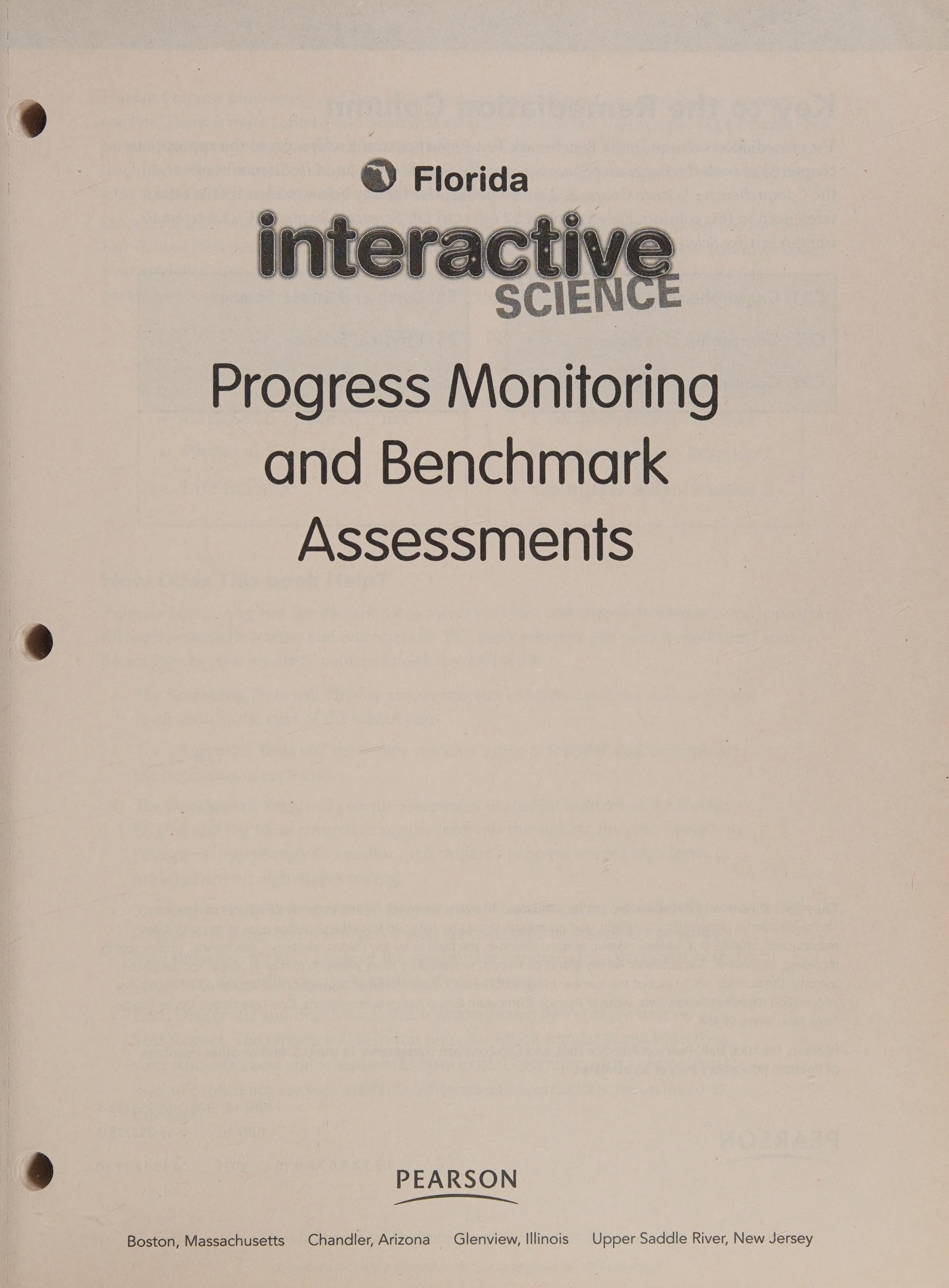 Florida Progress Monitoring and Benchmark Assessments (Interactive Science) by Pearson (2012) Paperback
