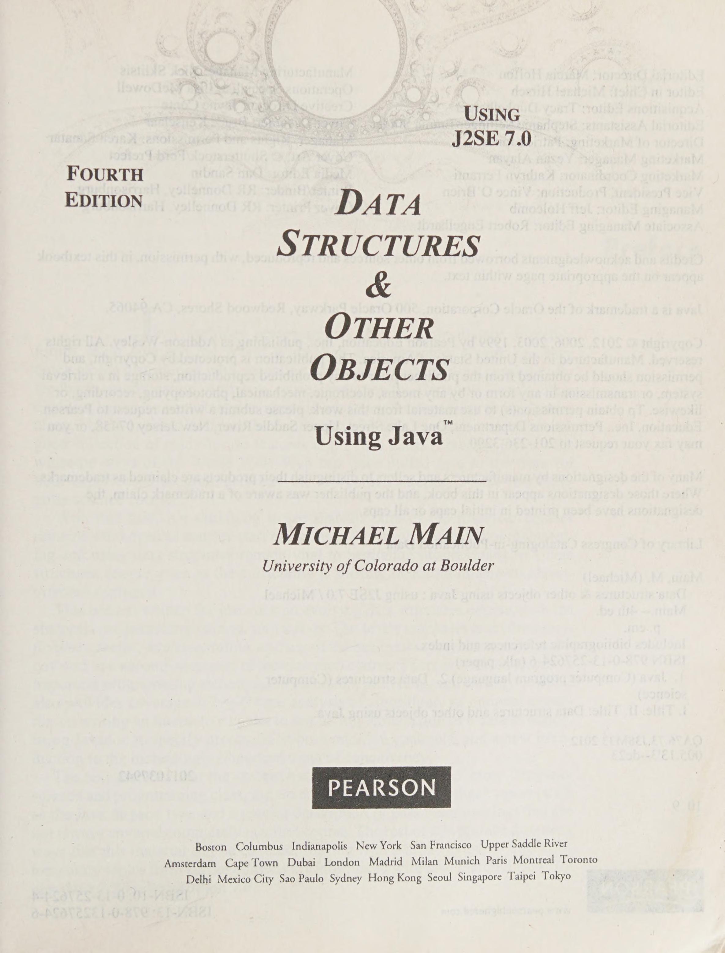 Data Structures And Other Objects Using Java